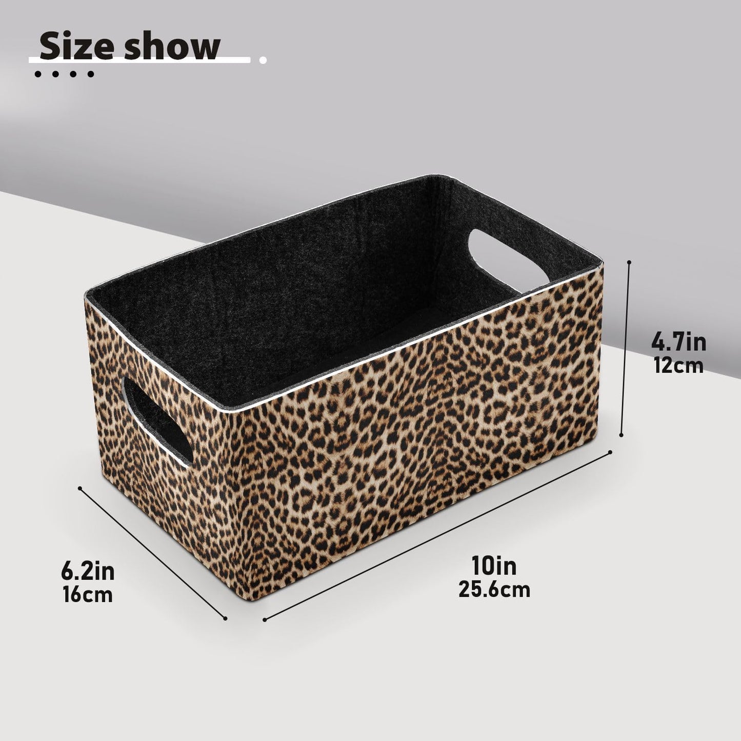 Shelf Basket Storage Toy Baskets Leopard Print Cheetah Pattern Foldable Storage Box for Cosmetic Organizing Decorative Baskets for Shelves,Office,Table,Home