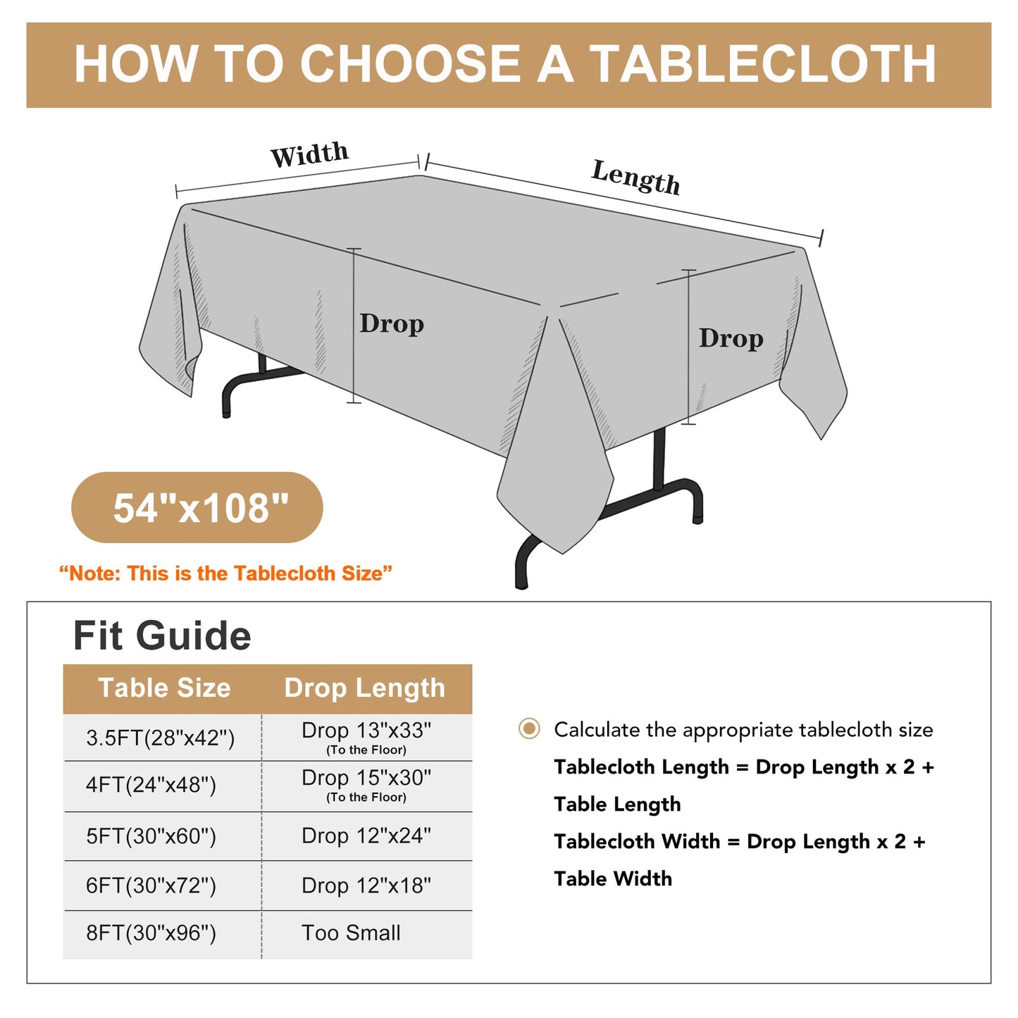 sancua Rectangle Tablecloth - 54 x 108 Inch - Stain and Wrinkle Resistant Washable Polyester Table Cloth, Decorative Fabric Table Cover for Dining Tables, Buffet Parties and Camping, Navy