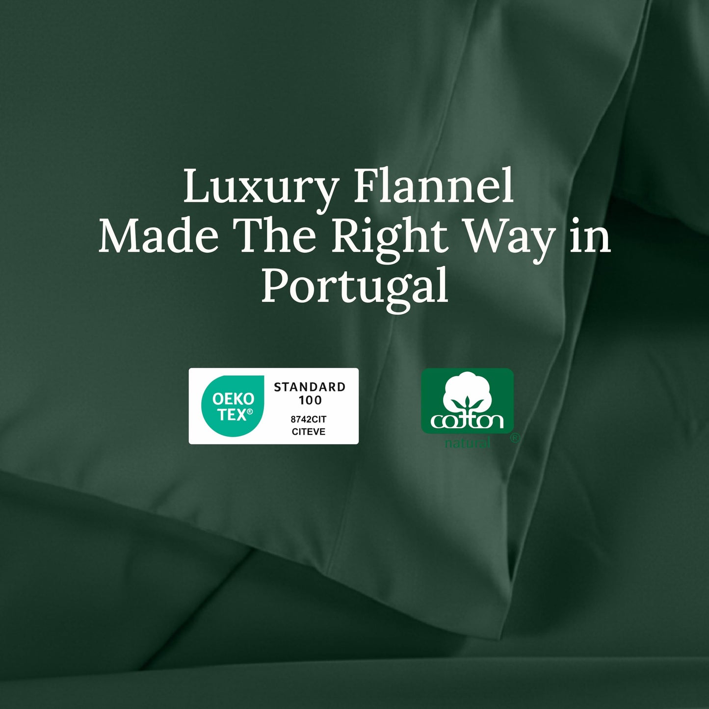 California Design Den Flannel Bed Sheets King Size Set - Made in Portugal 100% Cotton, Thick, Velvet Soft 4-Piece Flannel King Sheet Sets, Triple-Brushed with Extra Deep Pockets - Dark Green