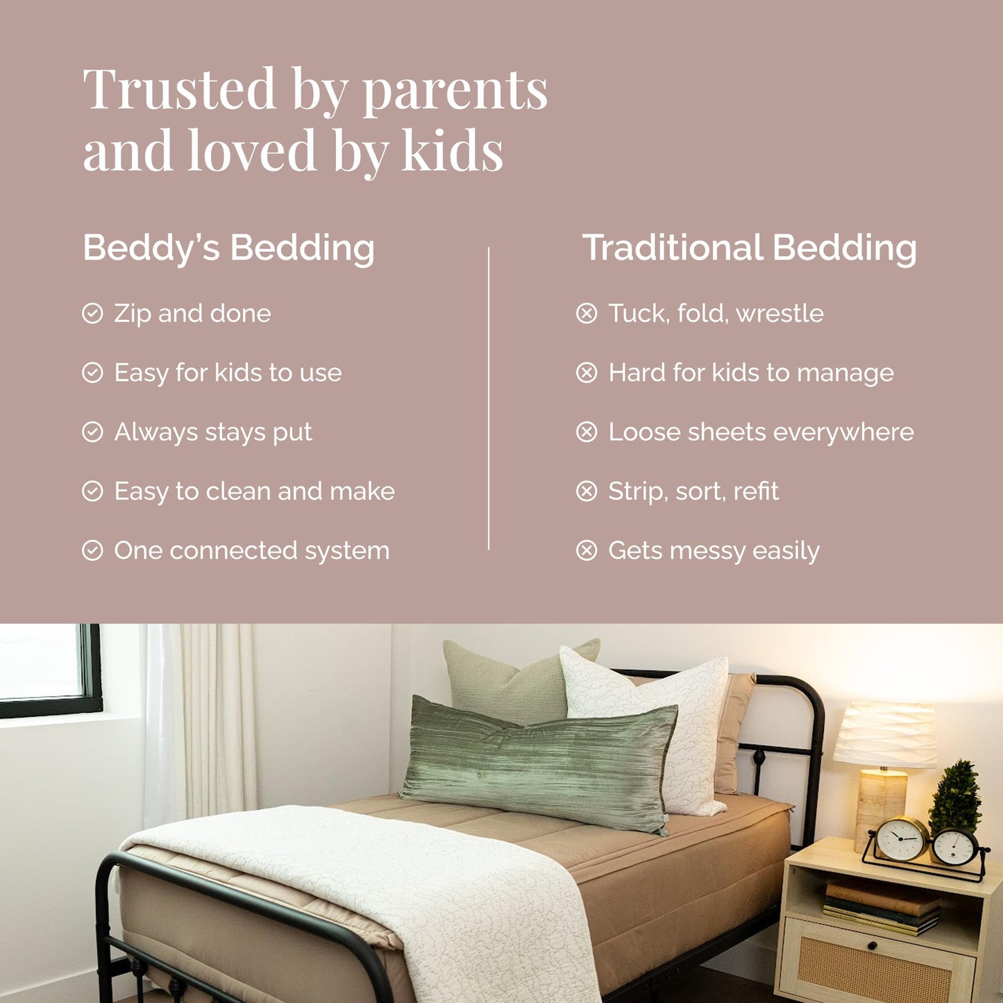 Beddy's Tan All-in-One Zipper Bedding Set - Minky Lined - Twin