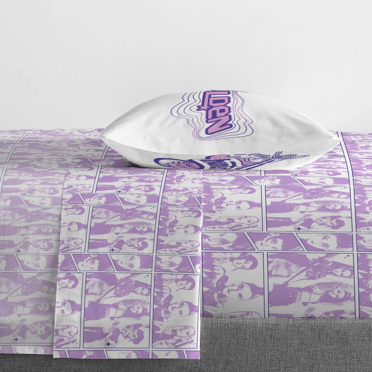Jay Franco Kids Sheet Set with Fitted, Flat Sheets & Pillow Cover - Ultra-Soft Bedding with Pillowcase for Room Decor, White - Kpop Demon Hunters, 3 Piece Twin