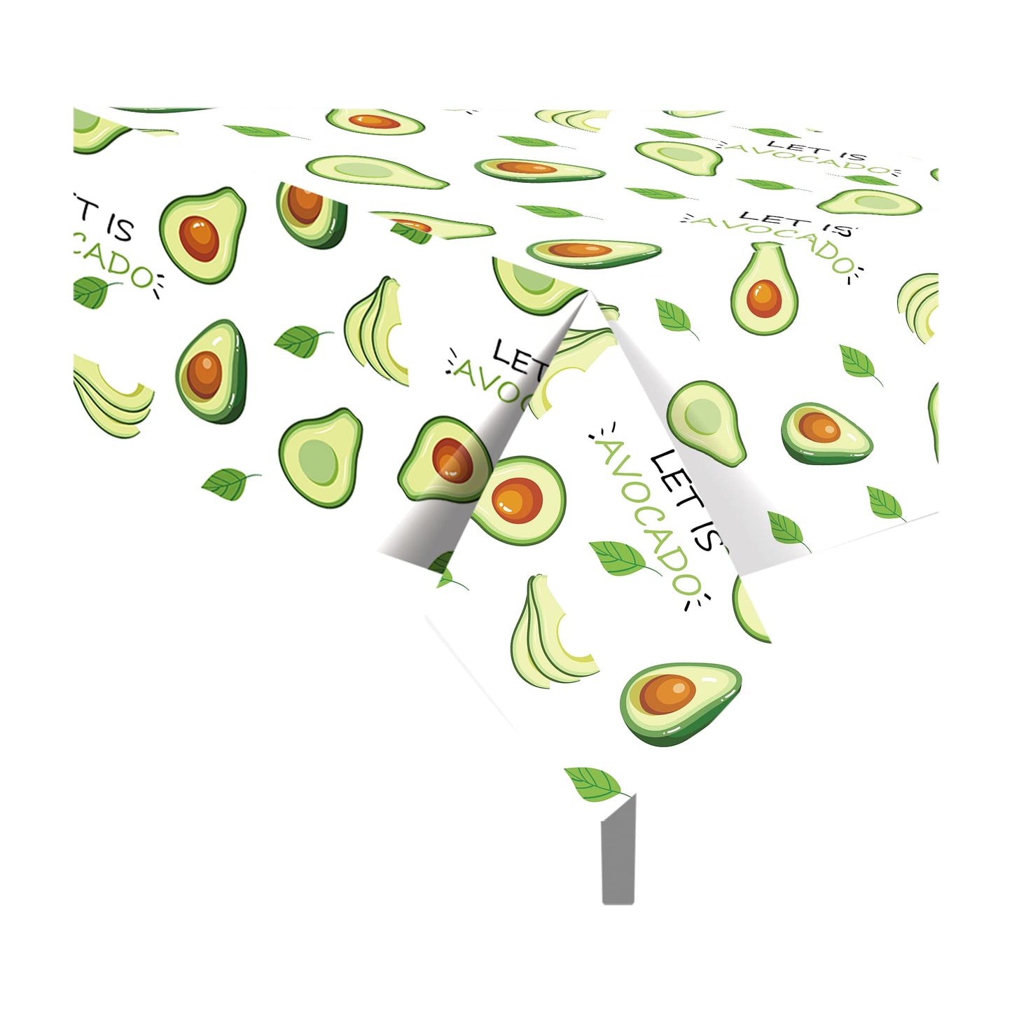 CC HOME 1Pc Avocado Party Plastic Tablecloth 54 x 87 Inch Long Rectangular Table Cover for Buffet, Fruit Birthday Party Holiday Dinner Picnic or Tablecloth for Kitchen Event Use