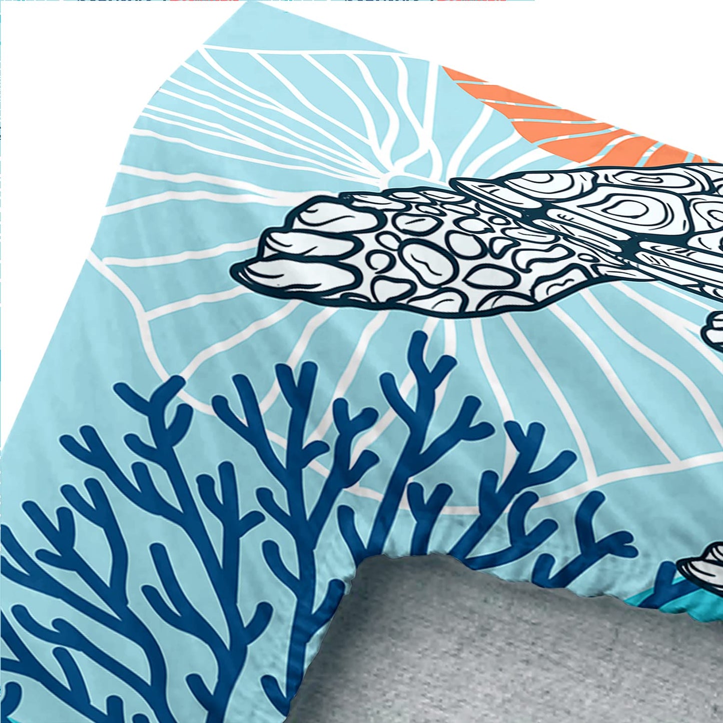 HOSIMA Sea Turtle Bedding Set,Coastal Beach Themed Bedroom Fitted Sheet Queen Size for Kids Teen Girls Boys Room Decor,1 Fitted Sheet+2 Pillowcases.