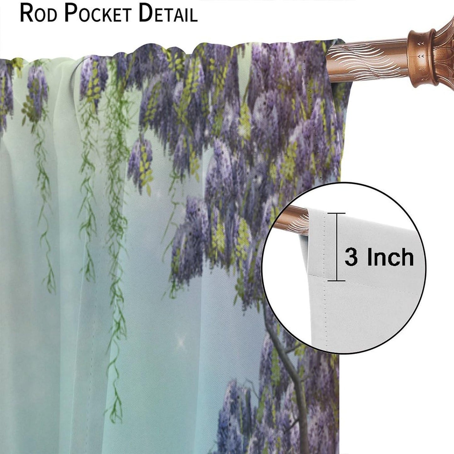 DDCBNS Fantasy Nature Windows Curtains,Magical Forest Plants Flower Window Treatments for Bedroom Living Room Dream Garden Butterfly Drapes 2 Panels Set,Total Size 42 x 45 Inch