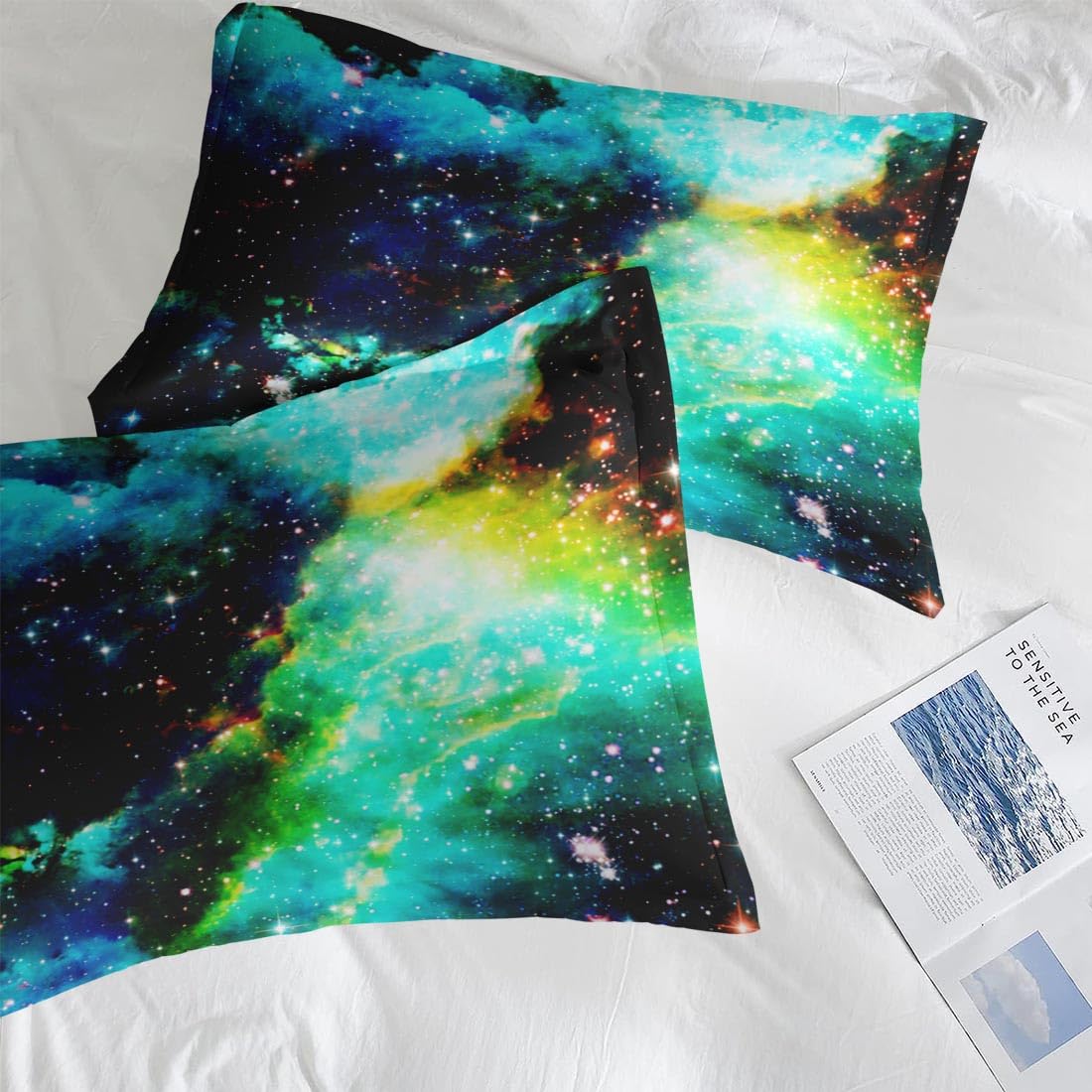 Pamnest Comforter Set Full Size, Outer Space Star Bedding for Kids and Adults, Galaxy Planets Bed Sheet Sets with Fitted Sheet 2 Pillowcases & 2 Shams for Bedroom Bed Decor