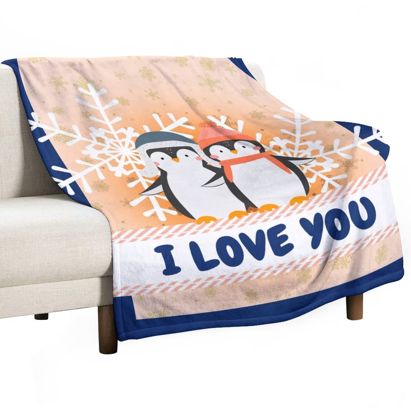 Penguin Blanket Gifts - 60"x80" Cute Throw Blanket for Adults, Kids - Colorful Soft Plush Blankets for Bed, Couch & Living Room