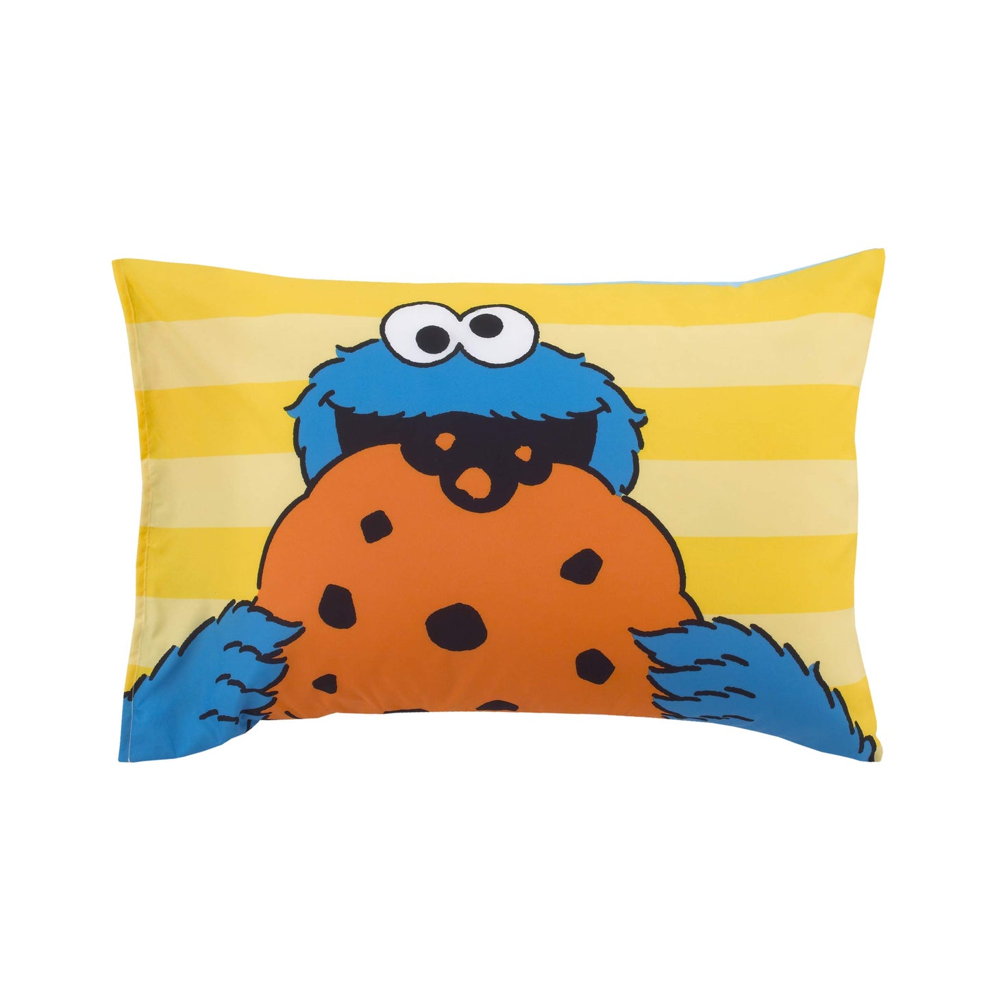 Sesame Street Best Friends Blue, Red, Yellow 4Piece Toddler Bed Set - Comforter, Fitted Bottom Sheet, Flat Top Sheet, Reversible Pillowcase, Blue, Red, Yellow, Green