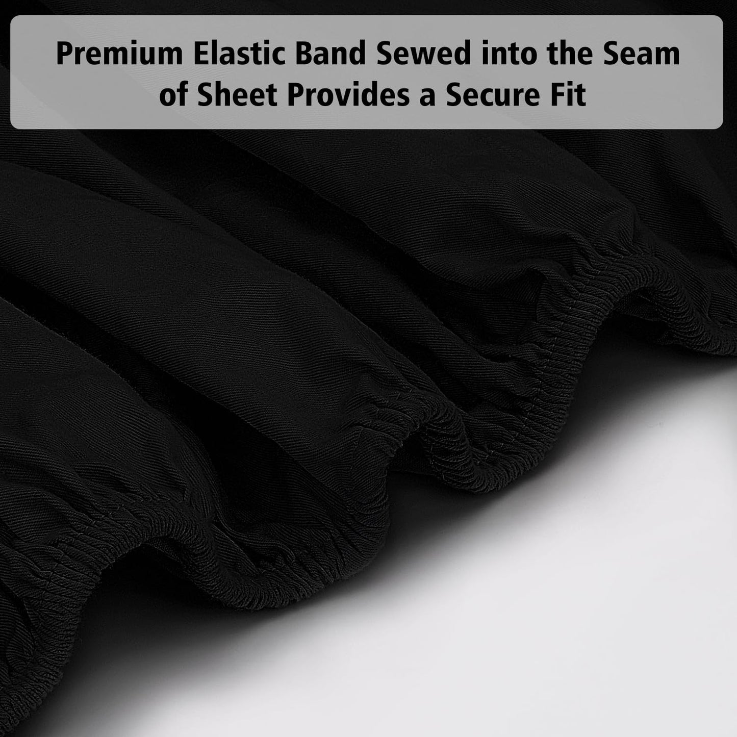 Lirex Cotton Queen Fitted Sheet Only, 300 Thread Count Soft Breathable, 8-10" Deep Pocket Sheet for Hotel Home, Black