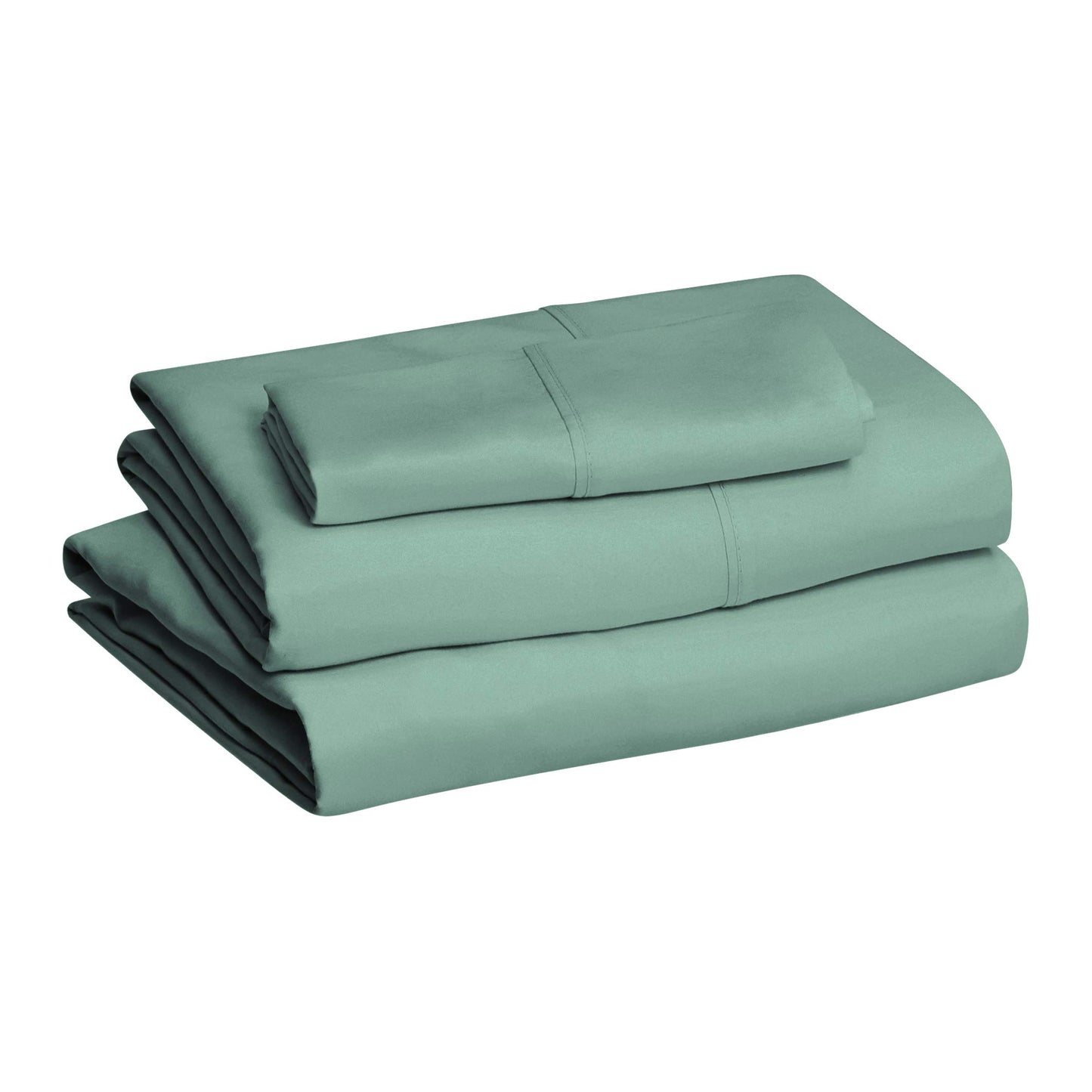 Amazon Basics Lightweight Super Soft Easy Care Wrinkle-Free Breathable Brushed Microfiber 3-Piece Bed Sheet Set with 14-Inch Deep Pockets, Twin XL, Emerald Green, Solid