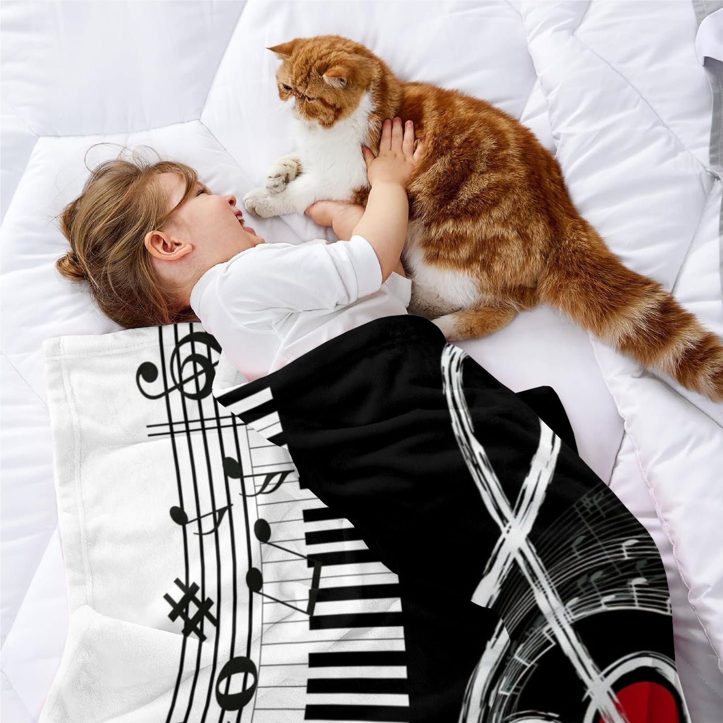 Piano Note Blankets and Throws, Customized Blanket with Name, Soft and Comfortable, 30" x 40"
