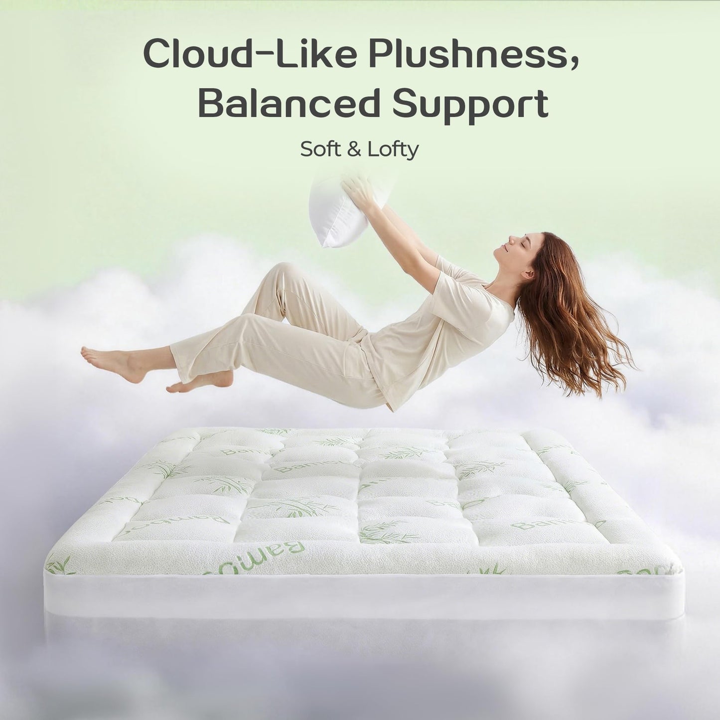 SINWEEK Bamboo Cooling 4 Inch Dual Layer Memory Foam Mattress Topper Twin XL with 2 Inch Gel Memory Foam & 2 Inch Pillow Top Mattress Pad for Pressure Relief, Rolled Separately for Faster Expansion