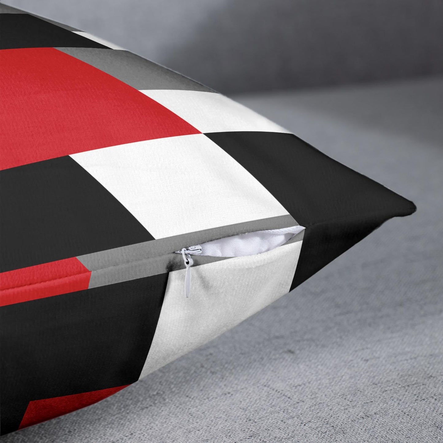 Emvency Set of 2 Red Black and Grey Throw Pillow Covers Geometric Modern Abstract Painting Decorative Pillow Cases Home Decor Standard Square 18x18 Inches Pillowcases