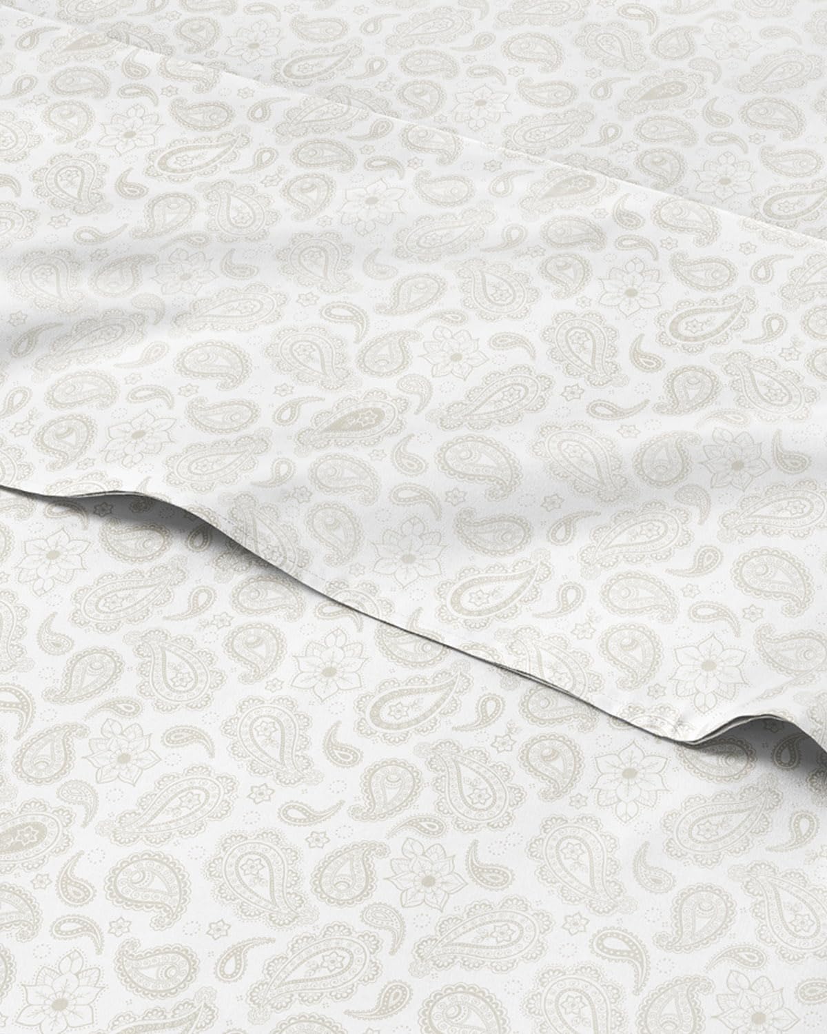 Floral Sheets - Paisley Bed Sheet Set - 1 Flat, 1 Fitted & 2 Pillowcases w/ Deep Pockets - Comfy, Cozy, Wrinkle & Fade Free - Boho Botanical Bedding - Ultra-Soft, Breathable & Cooling - King Size