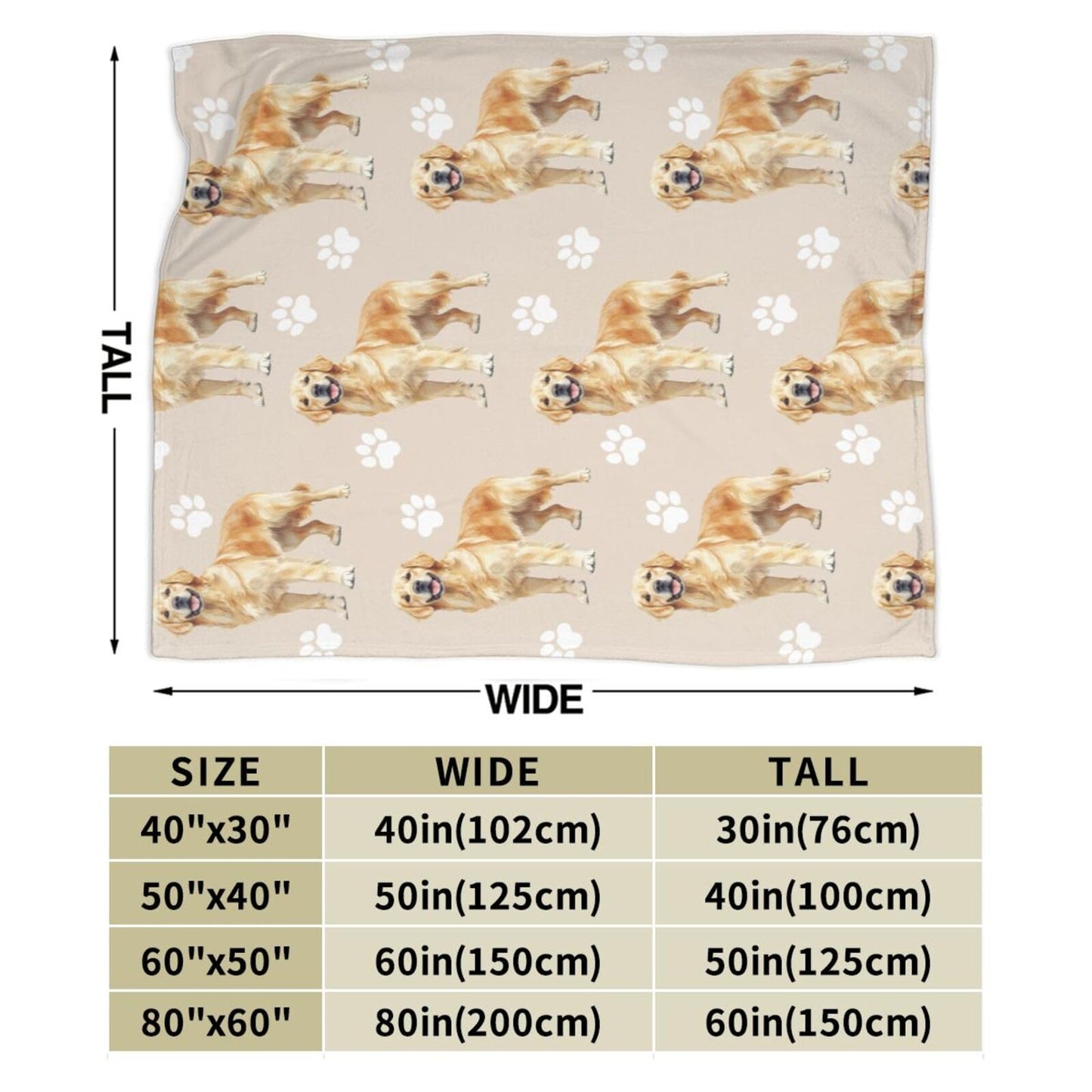 Golden Retriever Dog Throw Blanket Golden Retriever Dog Lover Flannel Blankets Fuzzy Plush Super Soft Cozy Warm Decor Gifts for Boys Girls Kids Adults Men Women 40" x 50"