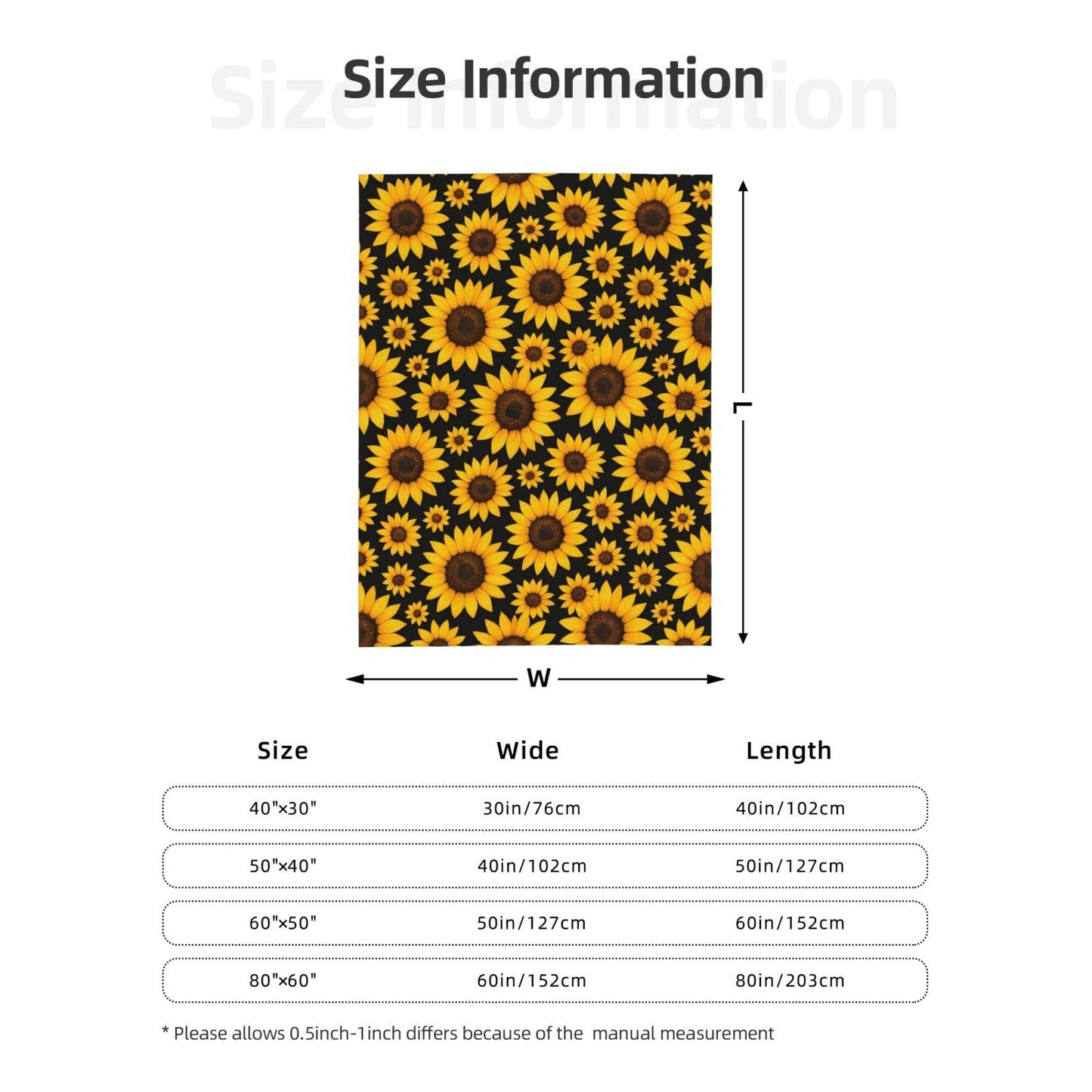 Abucaky Sunflowers Floral Fleece Throw Blanket Ultra Soft Cozy Decorative Flannel Blanket for Home Bed Couch Chair Travel 50x40in
