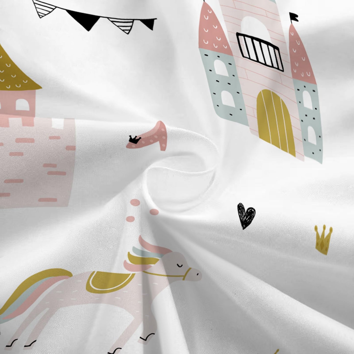 MUSOLEI Princess Fitted Sheet Set Cute Girl Castle Sheet Girl Bed Sheets Girls Teens Kids Bedding Set 1 Deep Pocket Fitted Sheet with Pillowcases Microfiber (Princess, Twin)