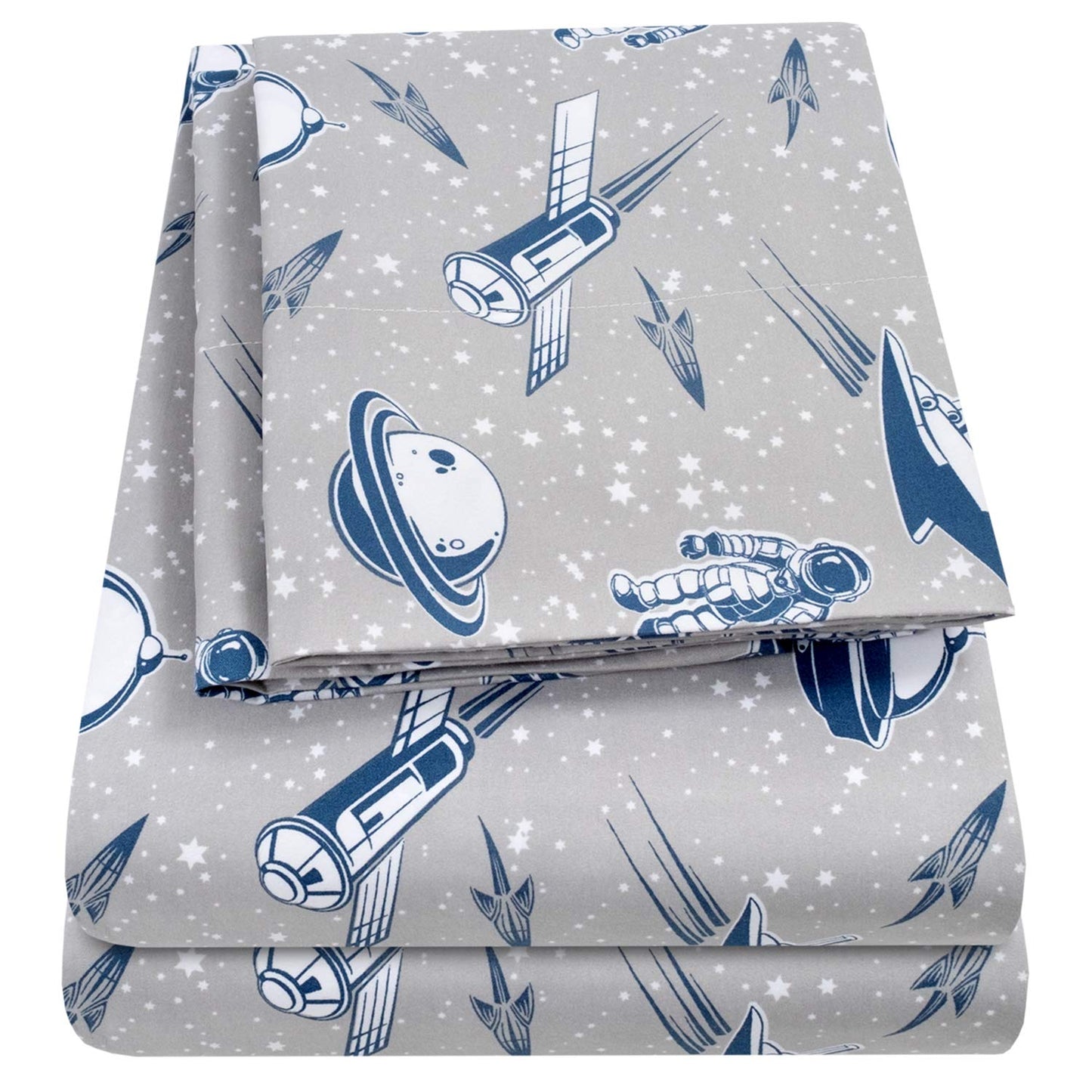 1500 Supreme Kids Bed Sheet Collection - Fun Colorful and Comfortable Boys and Girls Toddler Sheet Sets - Deep Pocket Wrinkle Free Soft and Cozy Bedding - Twin XL, Spaceships