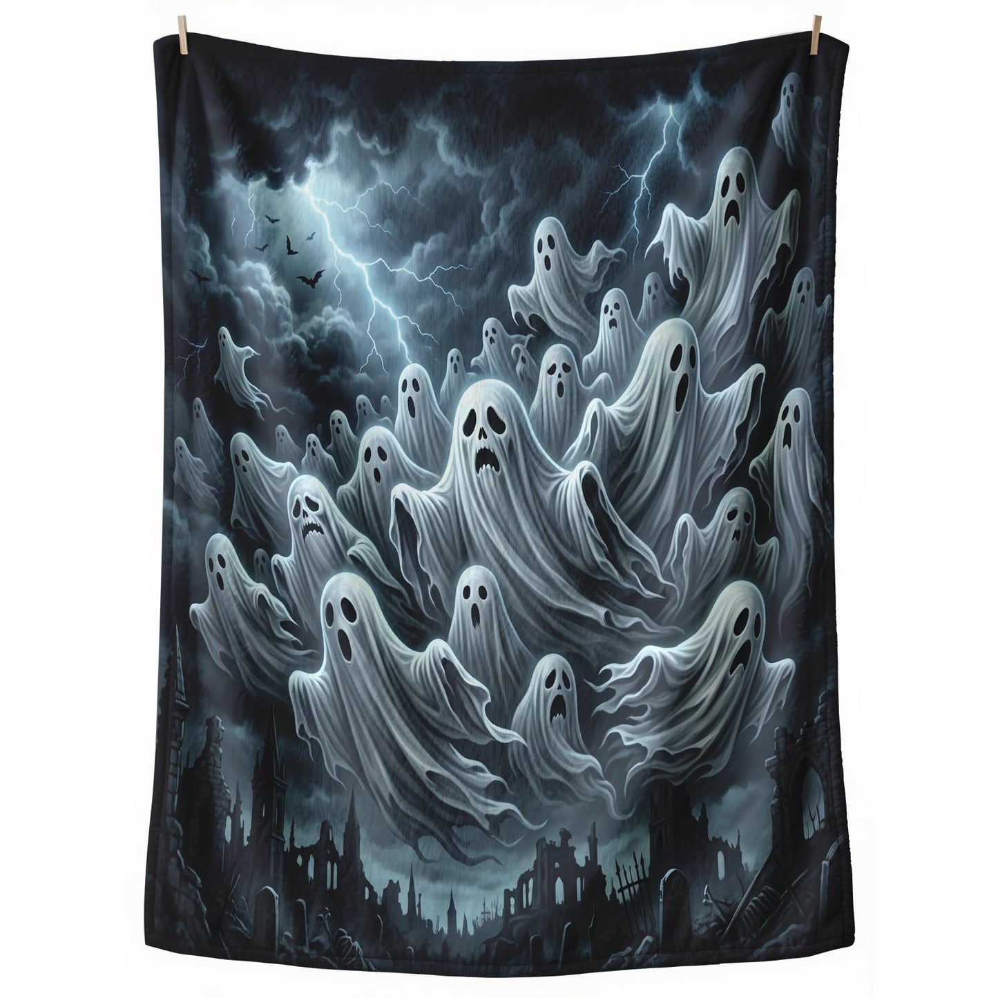 GEDAEUBA Ghost Throw Blankets Halloween - Spooky Fleece Blanket Throw, Soft Cozy Blankets & Throws for Couch, Bed, and Sofa, 50x60 inches