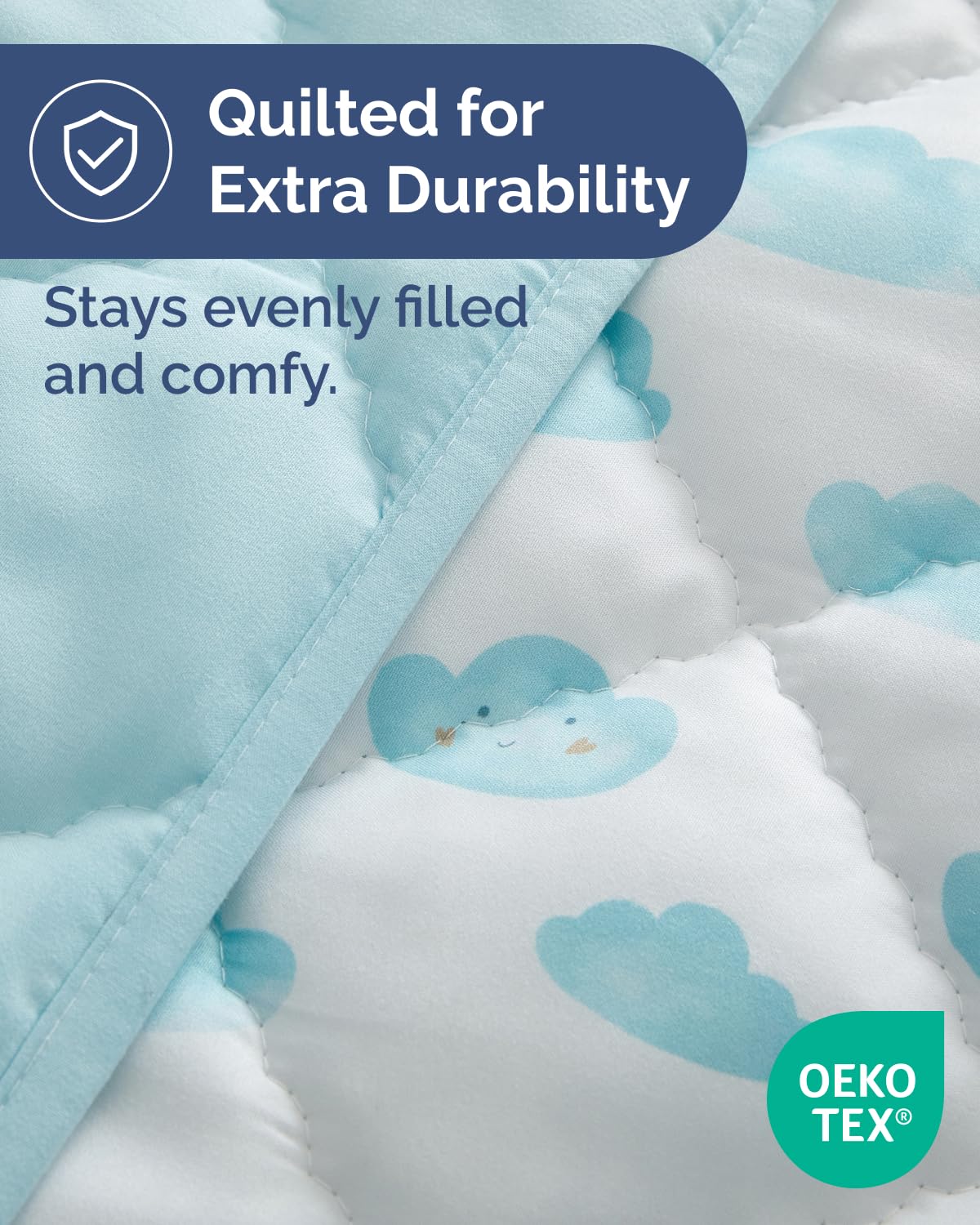 Cloud Toddler Comforter - Down Alternative Toddler Microfiber Comforter - Lightweight & Warm Baby Quilt Blanket - Soft & Breathable - Kids Duvet Insert for Crib & Stroller - Machine Washable - 39x47