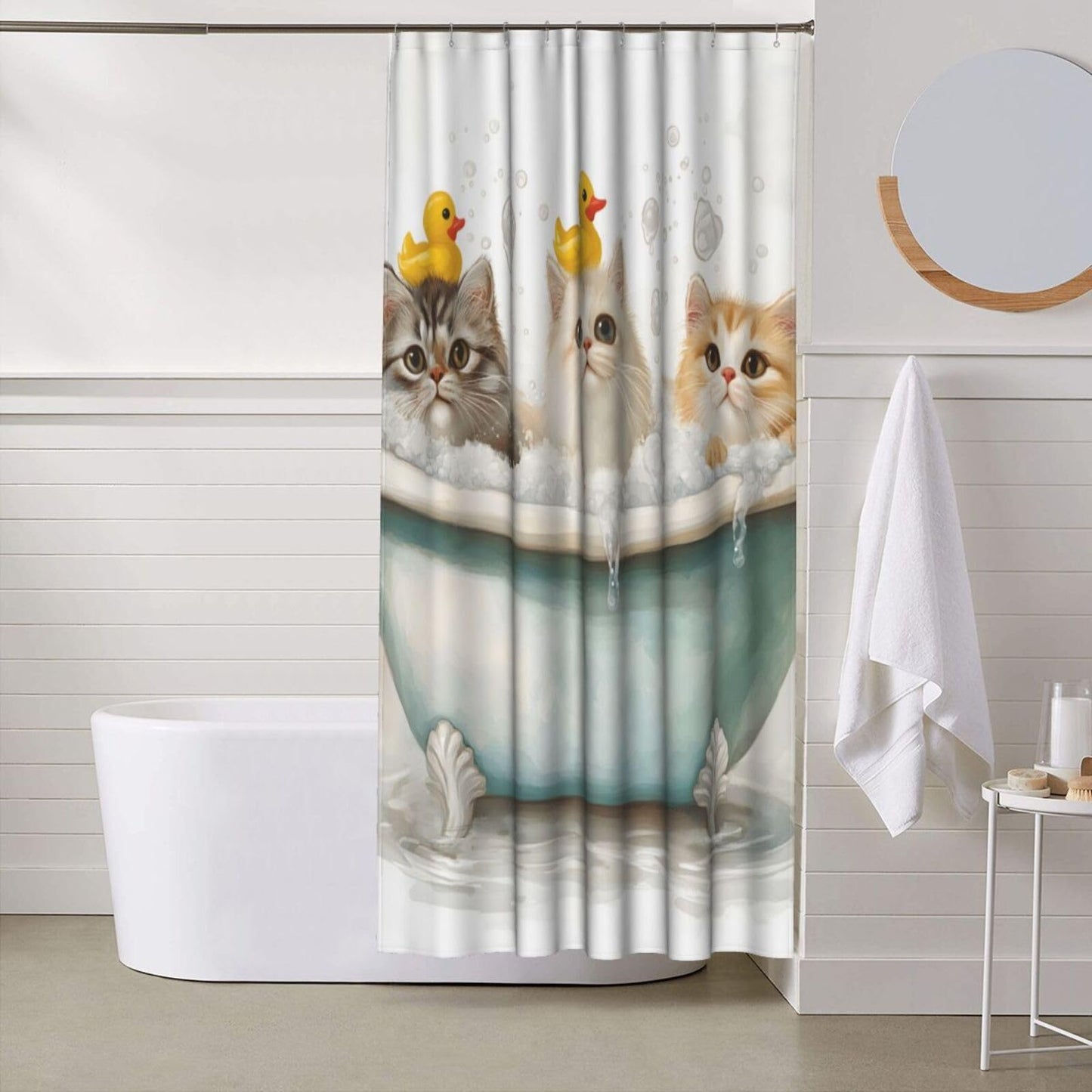 HEILIVIO Shower Curtain Cut cat Waterproof Fabric Stylish Durable Bathroom Decor,Quick-Dry,60x72inches,Includes Hooks