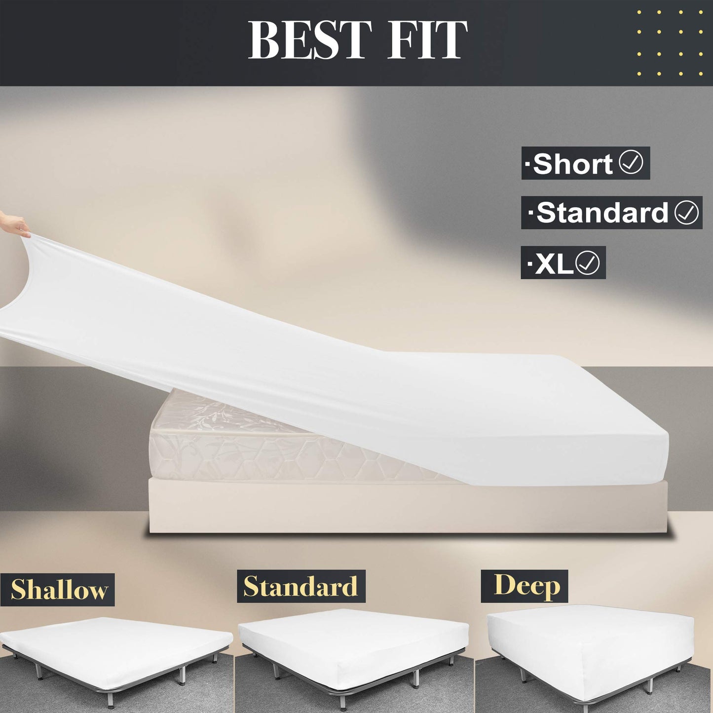 Soft Stretch King Size Fitted Sheet Only - Jersey Knit, 4-Way Stretchy Snug Fit, Wrinkle Free & Stay in Place, No More Slipping Off for Mattress, Soft & Comfortable - White, King