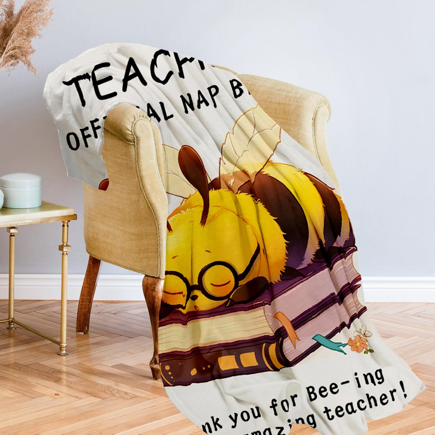 ownmysty Teacher Appreciation Gifts for Women, End of Year Thank You Retirement Graduation Birthday Gifts from Student, Teachers Blanket with Flower for Travel Couch Bed Camping Napping, 60''X 50''