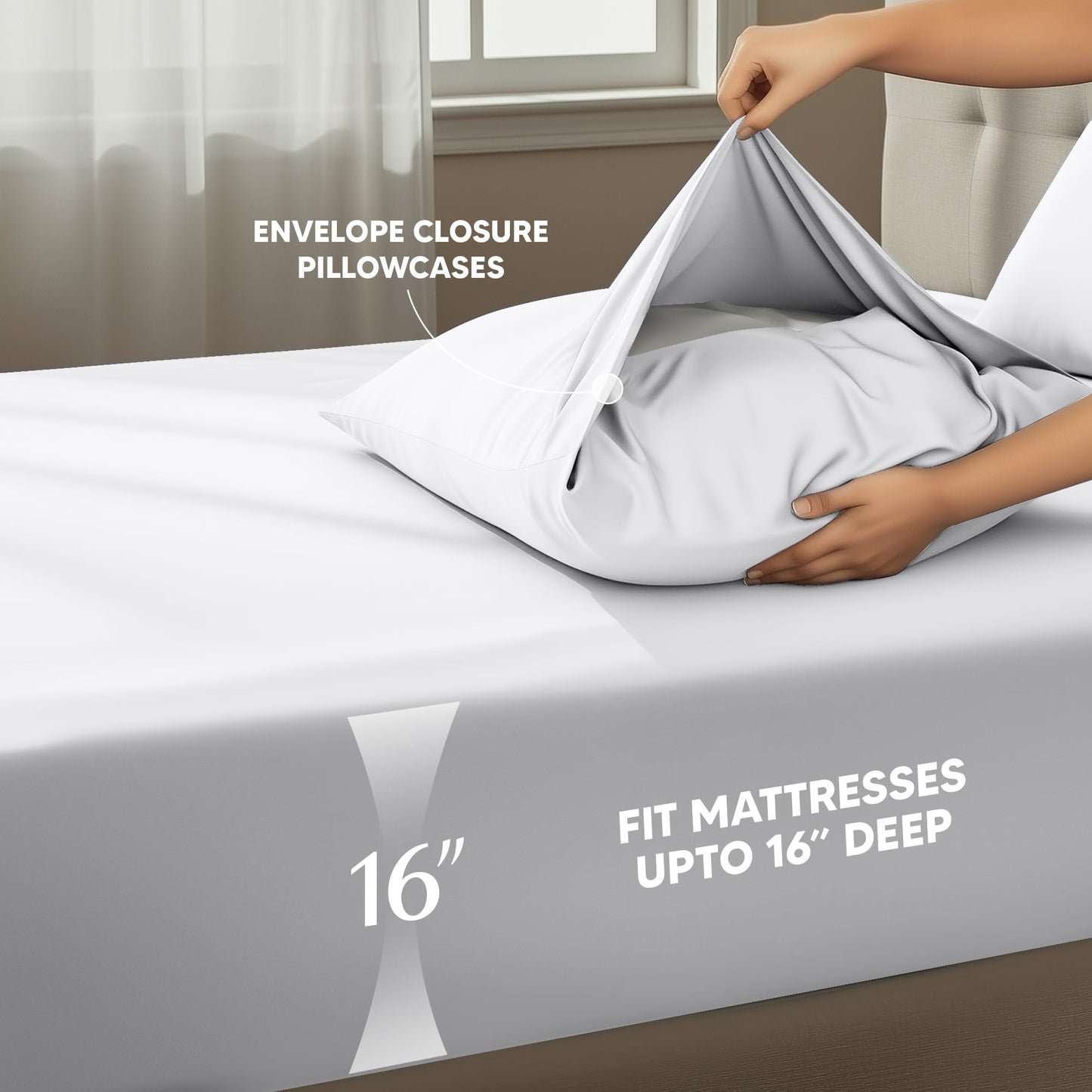 Utopia Bedding Queen Size Sheet Set – 4 Piece Bed Sheets, Soft and Breathable Microfiber, Includes 1 Fitted Sheet, 1 Flat Sheet and 2 Pillowcases – Oeko Tex (White)