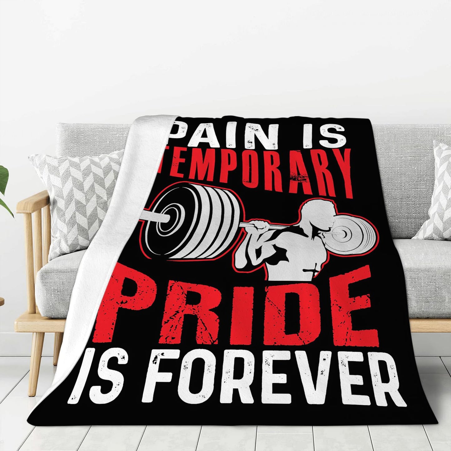 Uphomart Weightlifting Gifts Blanket, Sports Throw Blanket, Weightlifting Gift for Men Boys Women Girls Lover Adult Cozy Fleece Flannel Bedding Stuff Plush for Couch Sofa Bed Decor 40"X50"