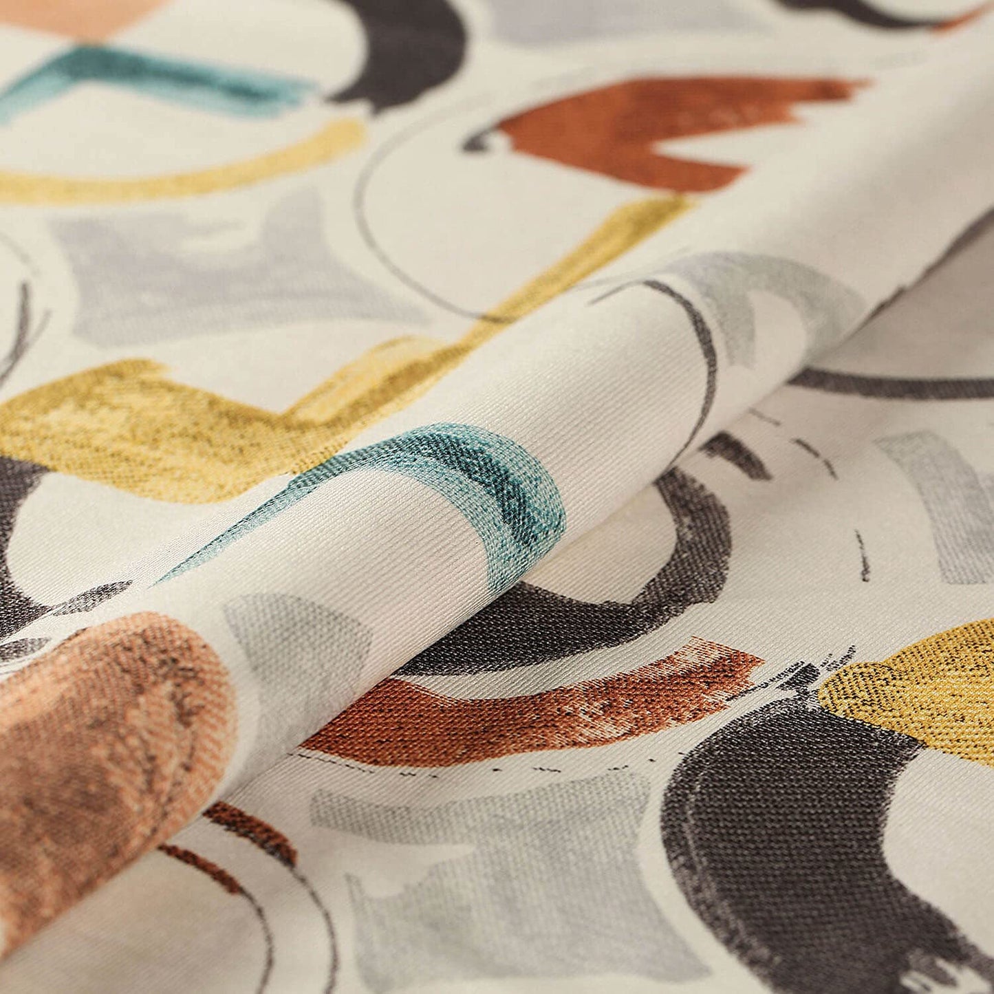 VOGOL Blackout Curtains for Bedroom, Brown Geometric Circles Print Curtains 84 inch Length Thermal Insulated Room Darkening Grommet Drapes for Living Room Home Theatre, 52 x 84 Inches, 2 Panels