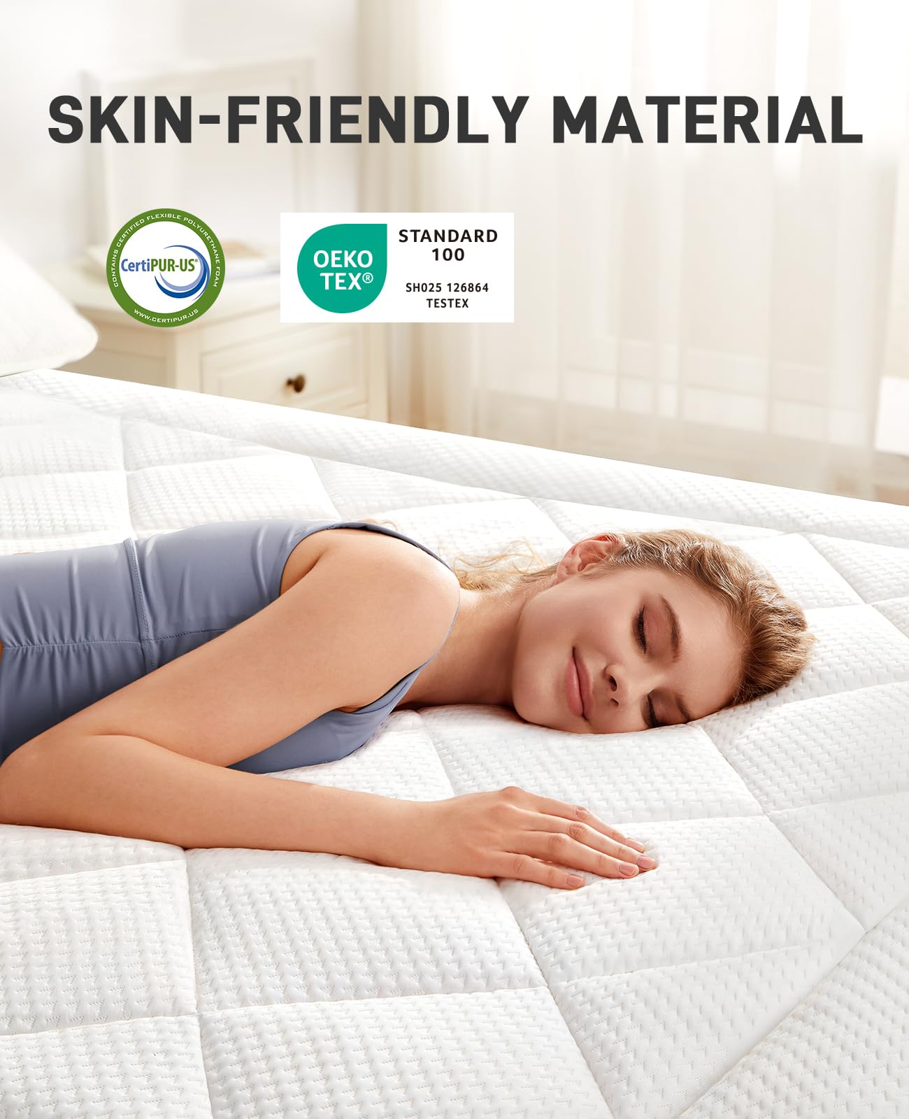 PERLECARE Queen Mattress Topper, 4 Inch Mattress Topper Queen for Back Pain, Dual Layer 2.5 Inch Cooling Gel Memory Foam Plus 1.5 Inch Pillow Top Mattress Pad Cover, Medium Firm with Deep Pocket