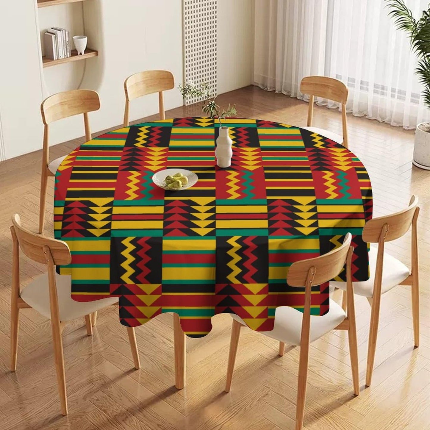 African Tablecloth,Juneteenth Kwanzaa African American Party Table Cloth for Dining Kitchen Decor Round 36x36in