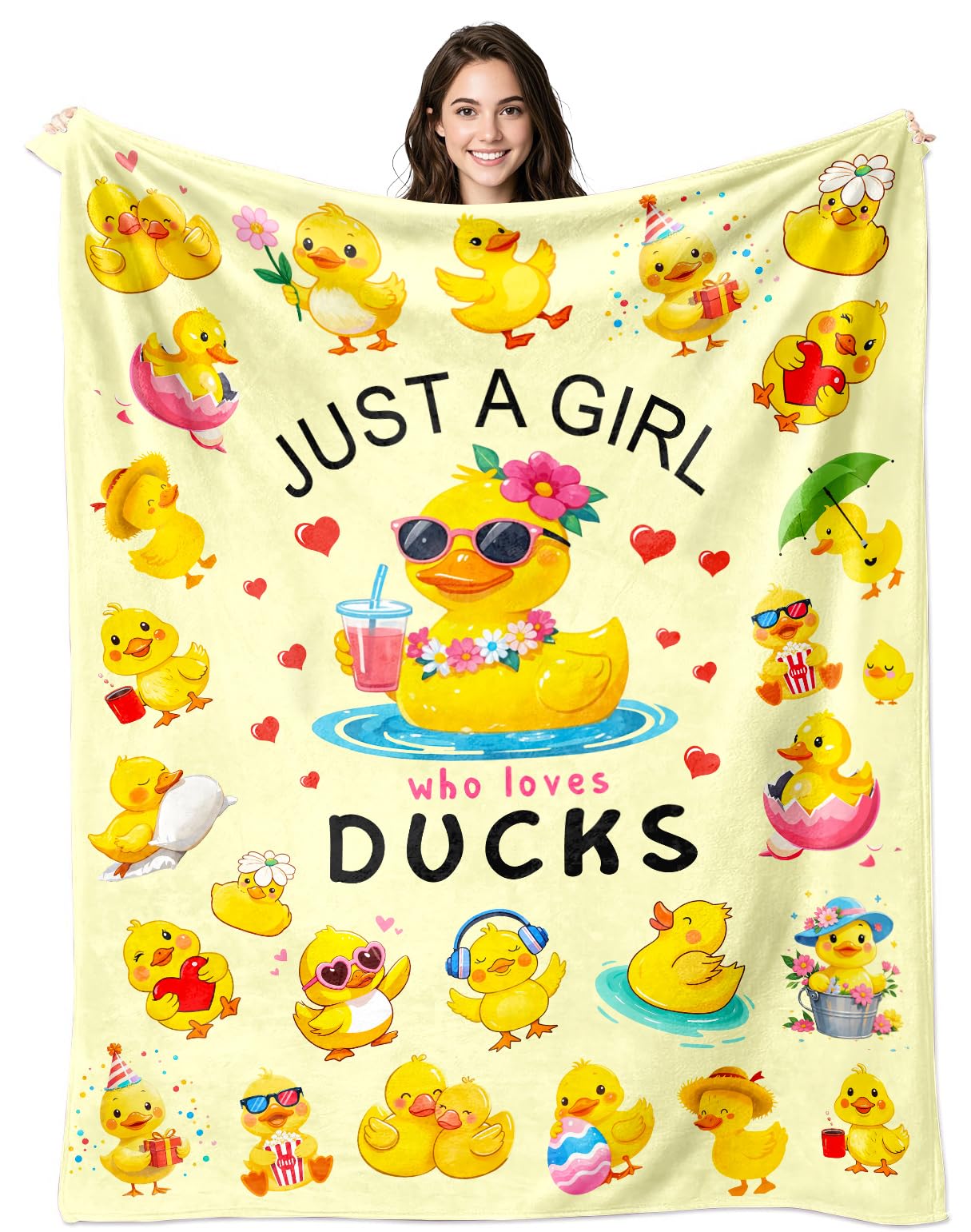 Duck Blanket Gifts for Duck Lover Ducks Themed Gifts for Women Kids Adults Soft Flannel Ducks Throw Blanket 50"x40"