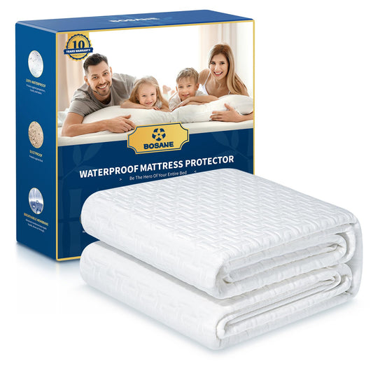 Premium 100% Waterproof King Mattress Protector Breathable Cooling 3D Air Fabric Cover Smooth Soft Hypoallergenic Noiseless Bed Cover Machine Washable Vinyl Free, 8-21'' Deep Pocket