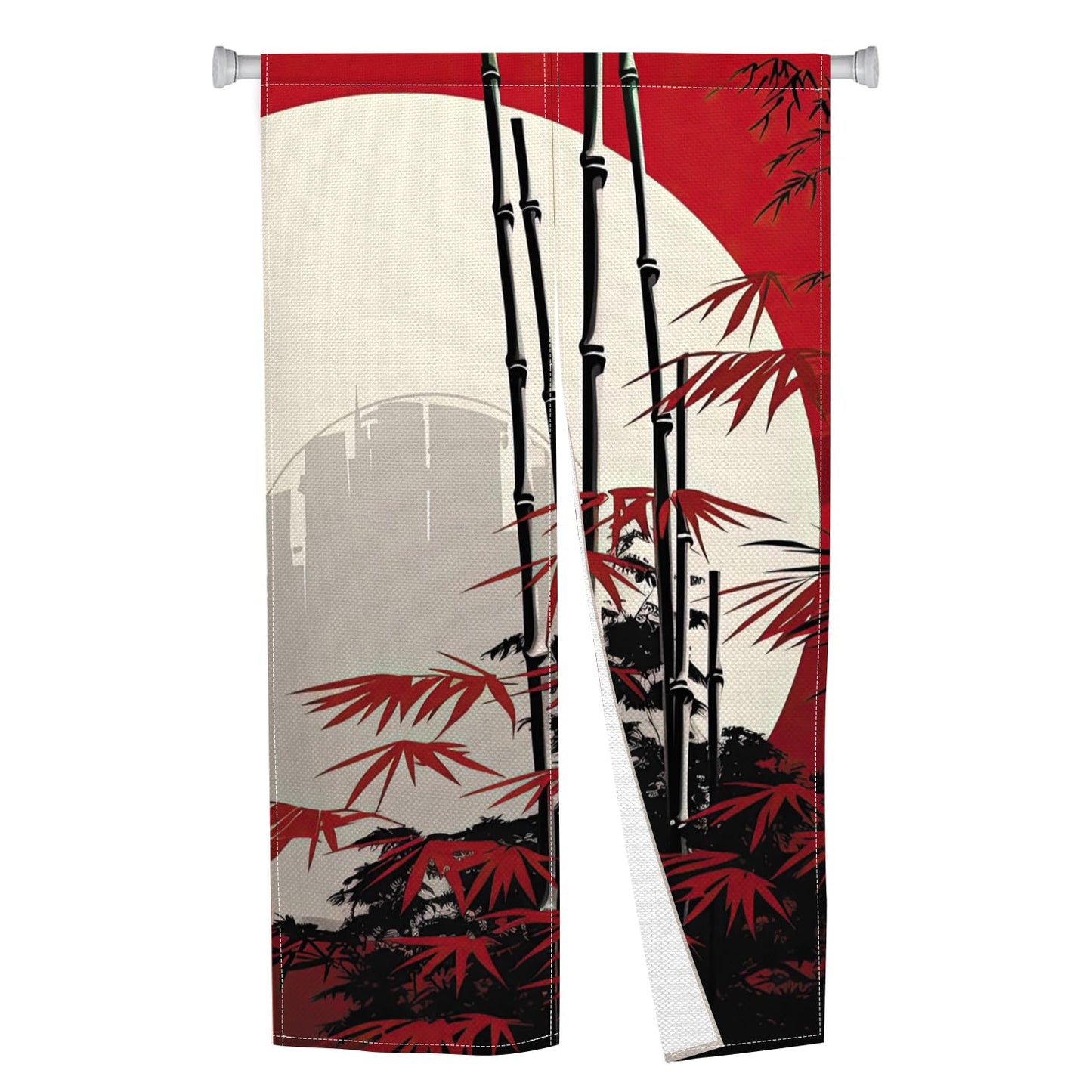 Leowefowa Traditional Japanese Noren Curtain Doorway Long Style Door Tapestry Window Treatment Japanese Kitchen Door Curtains Red Blossom Printed Panel Hanging Room Divider Home Decor, 33.5"x 70.9"
