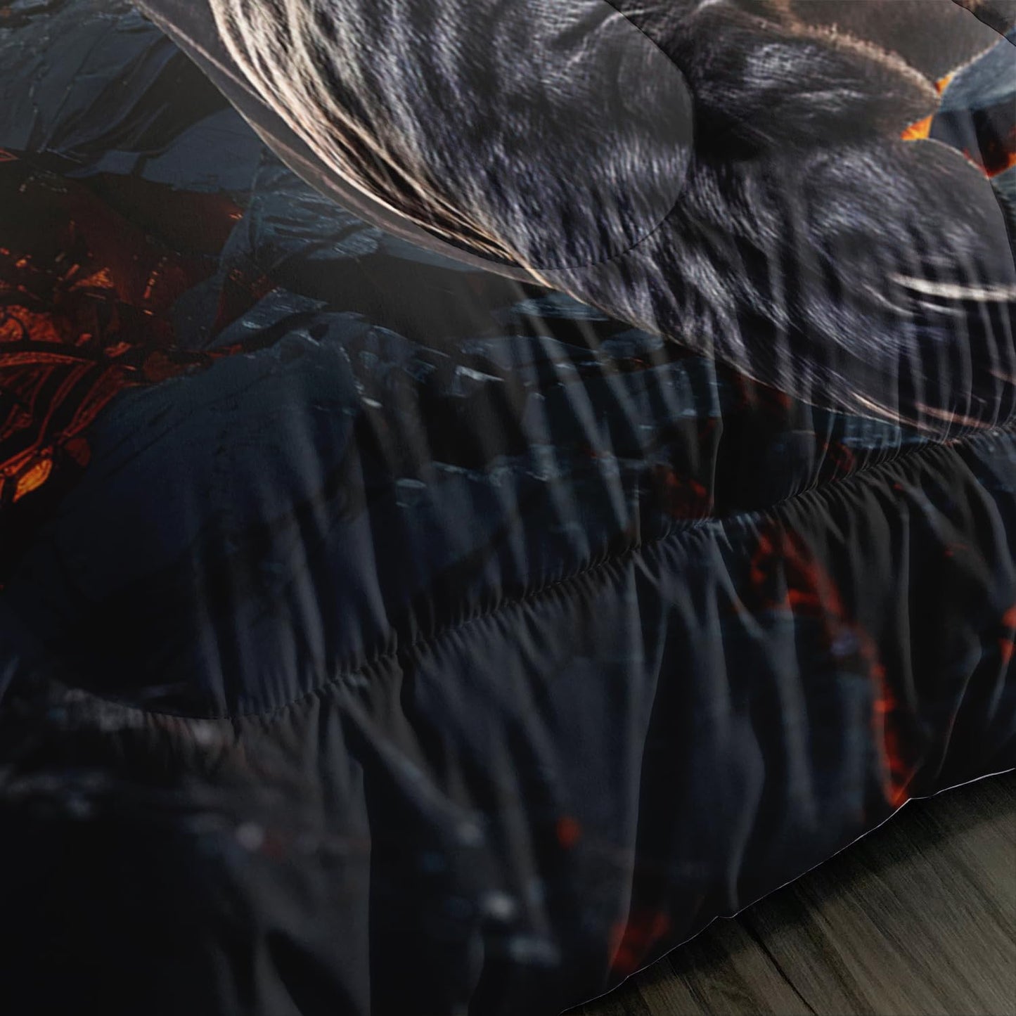 AILONEN Black Panther Comforter Set Twin Size,Safari Cheetah Leopard Print Bedding Set,Magic Moon Animal Theme Leopard Comforter with 2 Pillowcases,3 Pieces Twin Bed in a Bag for Boys Teen Men