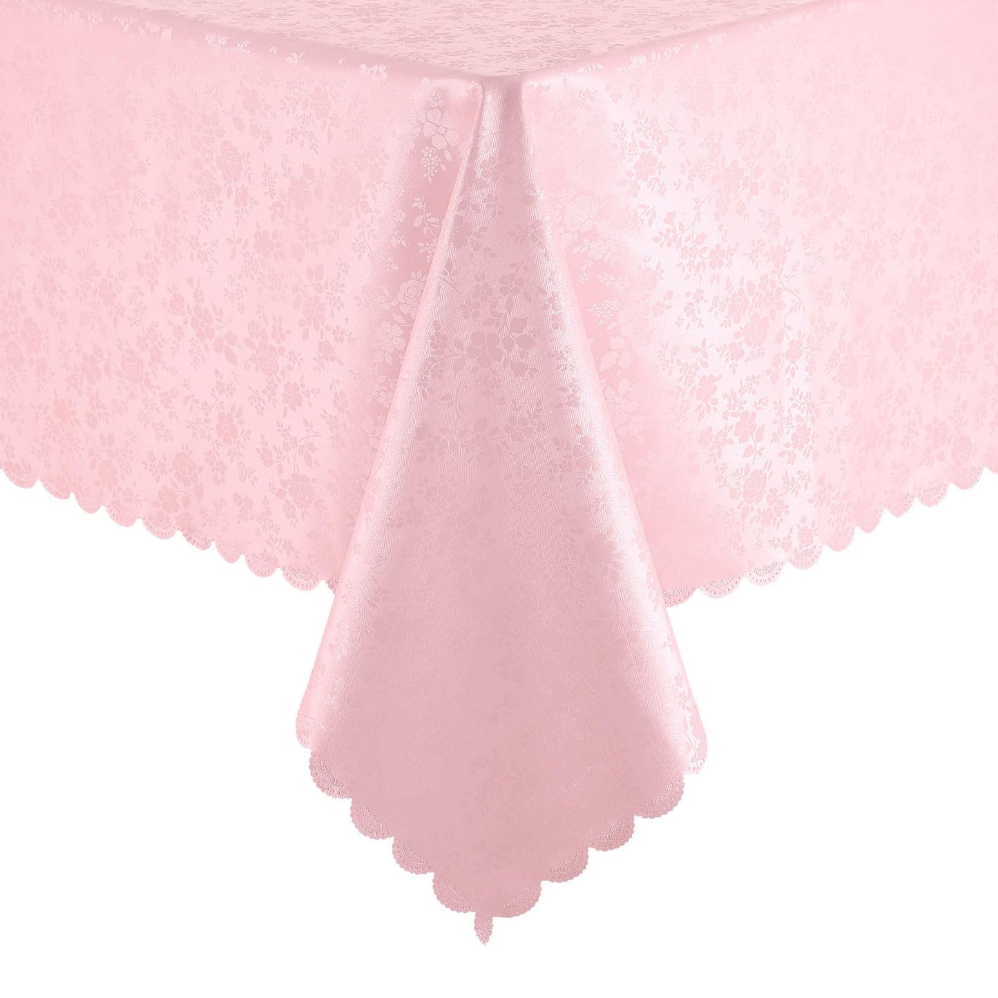 Smiry Square Table Cloth, Waterproof Heavy Duty Vinyl Tablecloths, Wipeable Washable Table Cover for Kitchen and Dining Room (Pink, 70" X 90")