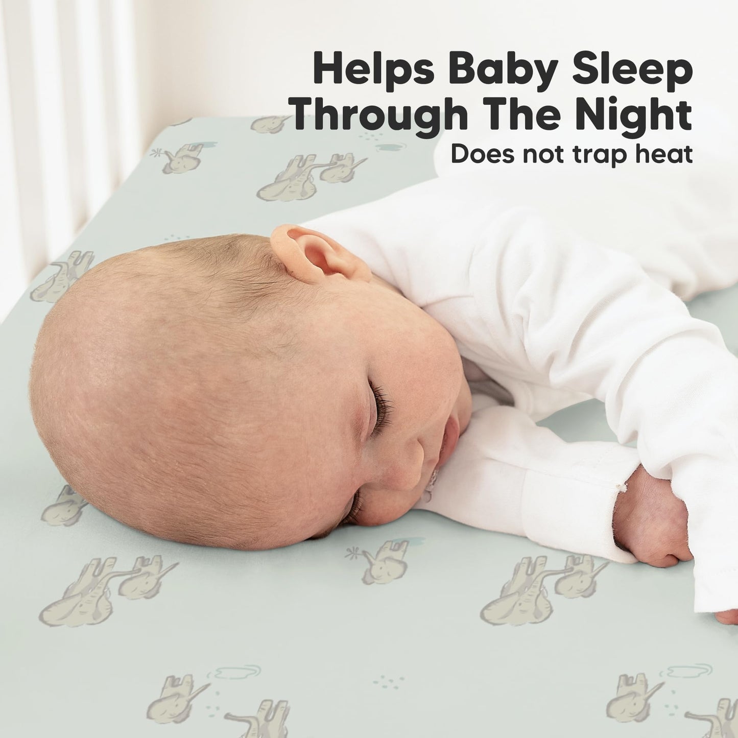 KeaBabies 2-Pack Organic Cotton Crib Sheets for Boys, Girls - 52x28 Fitted Crib Mattress Sheet Neutral, Breathable Cover for Baby Bed Set, Toddler Mattress, Soft & Cute Prints (Elly)