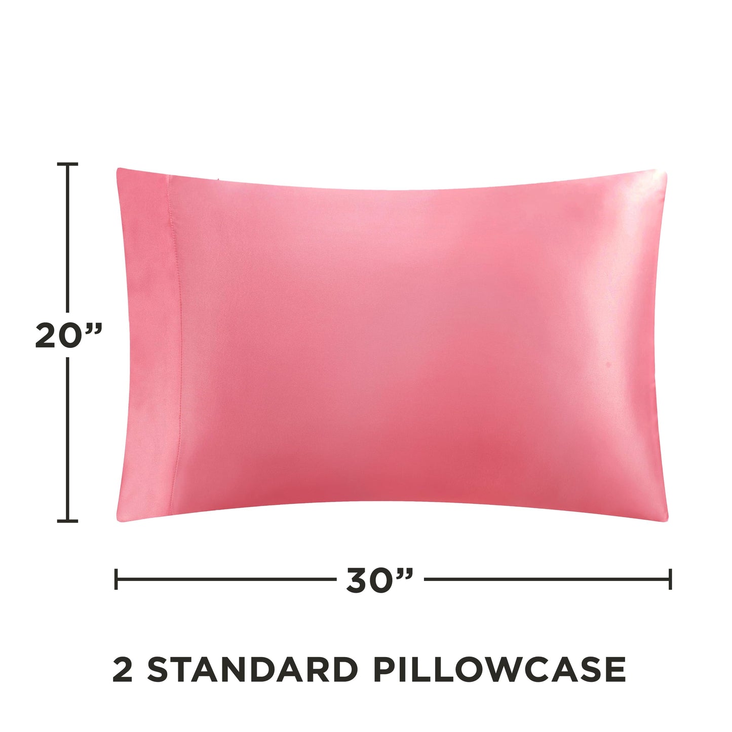 Juicy Couture Full Size Satin Bed Sheet Set, Deep Pocket Silky Full Sheet Set with 1 Fitted Sheet, 1 Flat Sheet, and 2 Pillow Case, Wrinkle Resistant and Anti Pilling Bed Sheets - Rose Pink