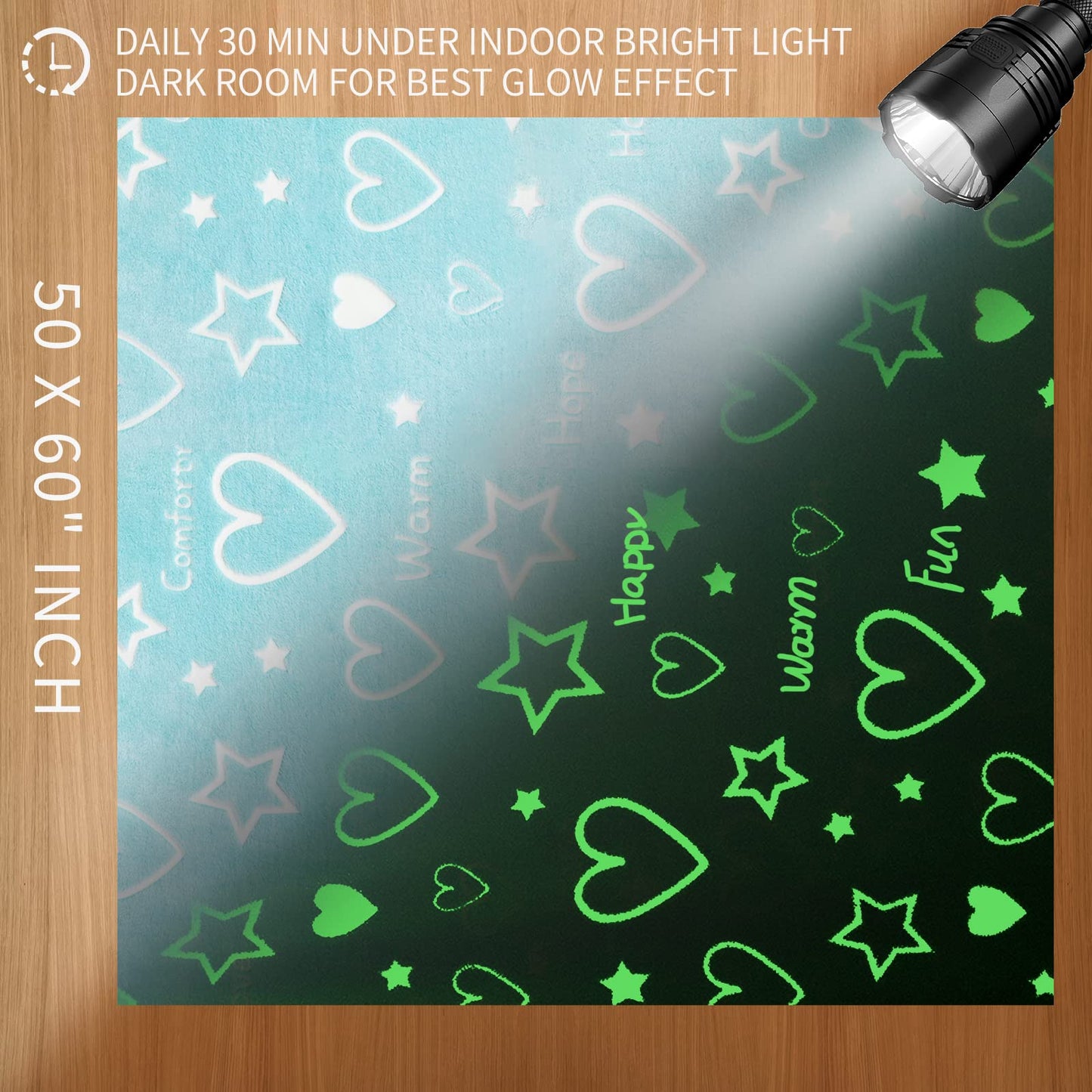 LIFEYJ Glow in The Dark Stars Heart Blanket Gifts for Girls Boys,Soft Blanket 3 4 5 6 7 8 9 10 Year Old Girl Gifts Ideas,Toddler Girl Toys Age 6-8,Easter Gifts for Kids Birthday Gifts Presents,50"x60"