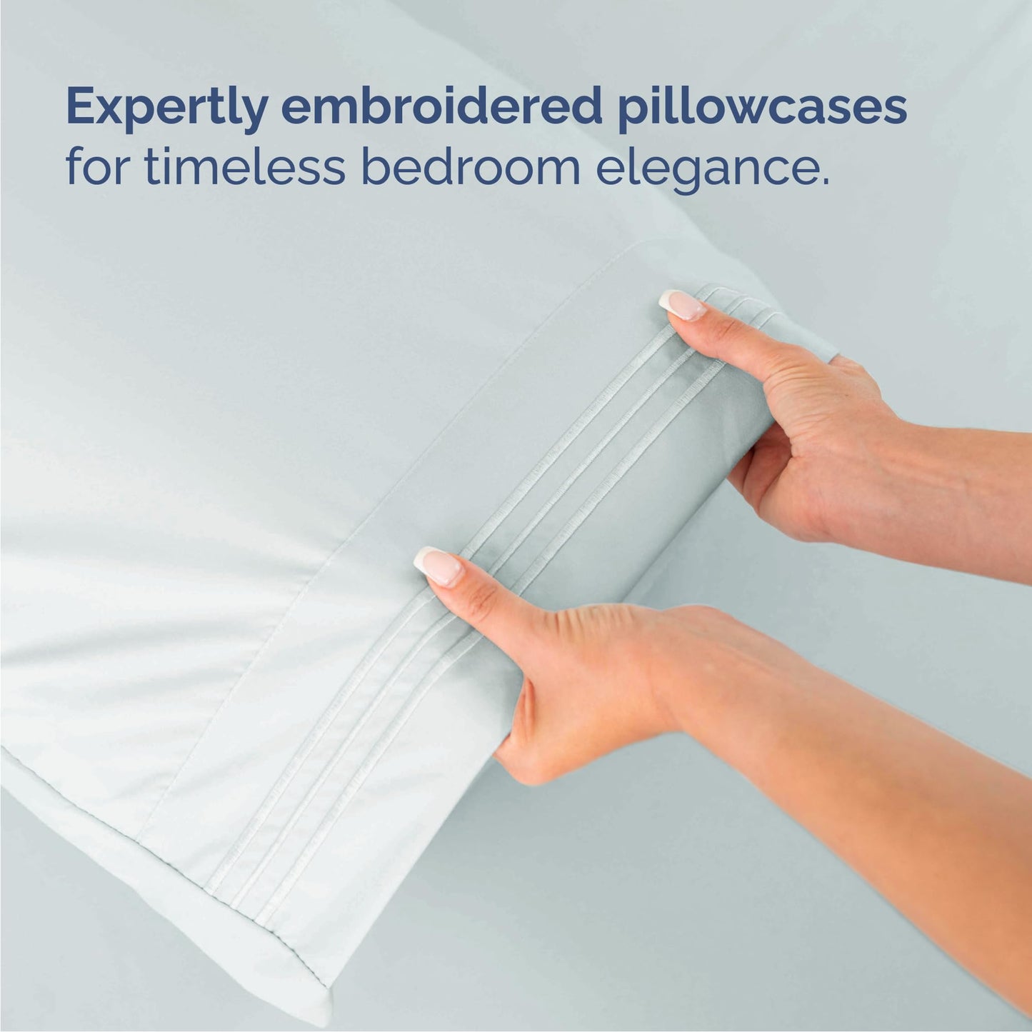 Queen Size 4 Piece Sheet Set - Comfy Breathable & Cooling Sheets - Hotel Luxury Bed Sheets for Women & Men - Deep Pockets, Easy-Fit, Extra Soft & Wrinkle Free Sheets - Ice Blue Oeko-Tex Bed Sheet Set