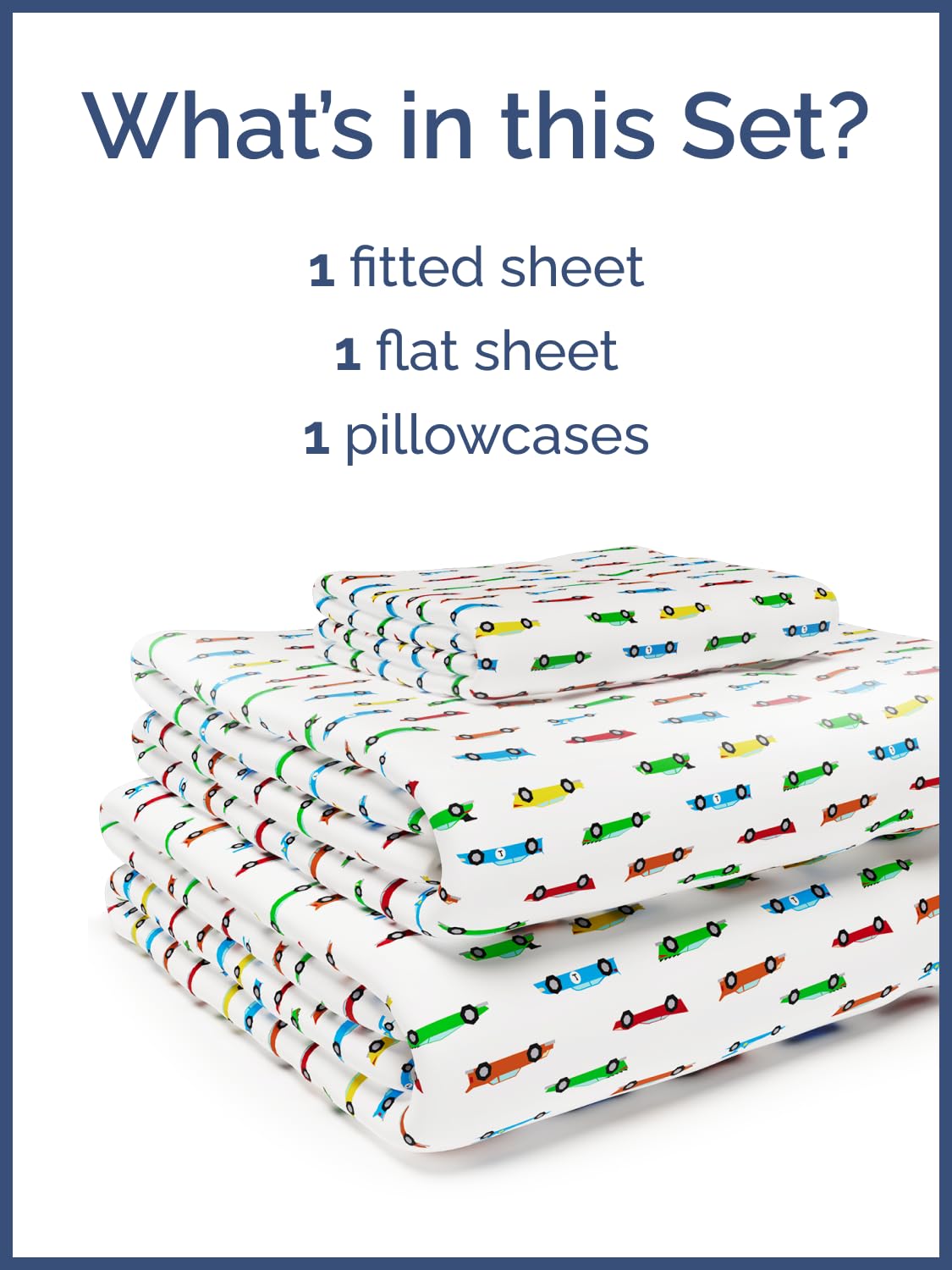 Kids Twin Size Bed Sheet Set - 3 Piece Kids Loft Bed Sheets - Cars Cartoon Truck Themed Bedding - Soft, Cute - Breathable & Machine Washable - Cute Transport Bed Set for Boys, Girls, Teens & Toddlers