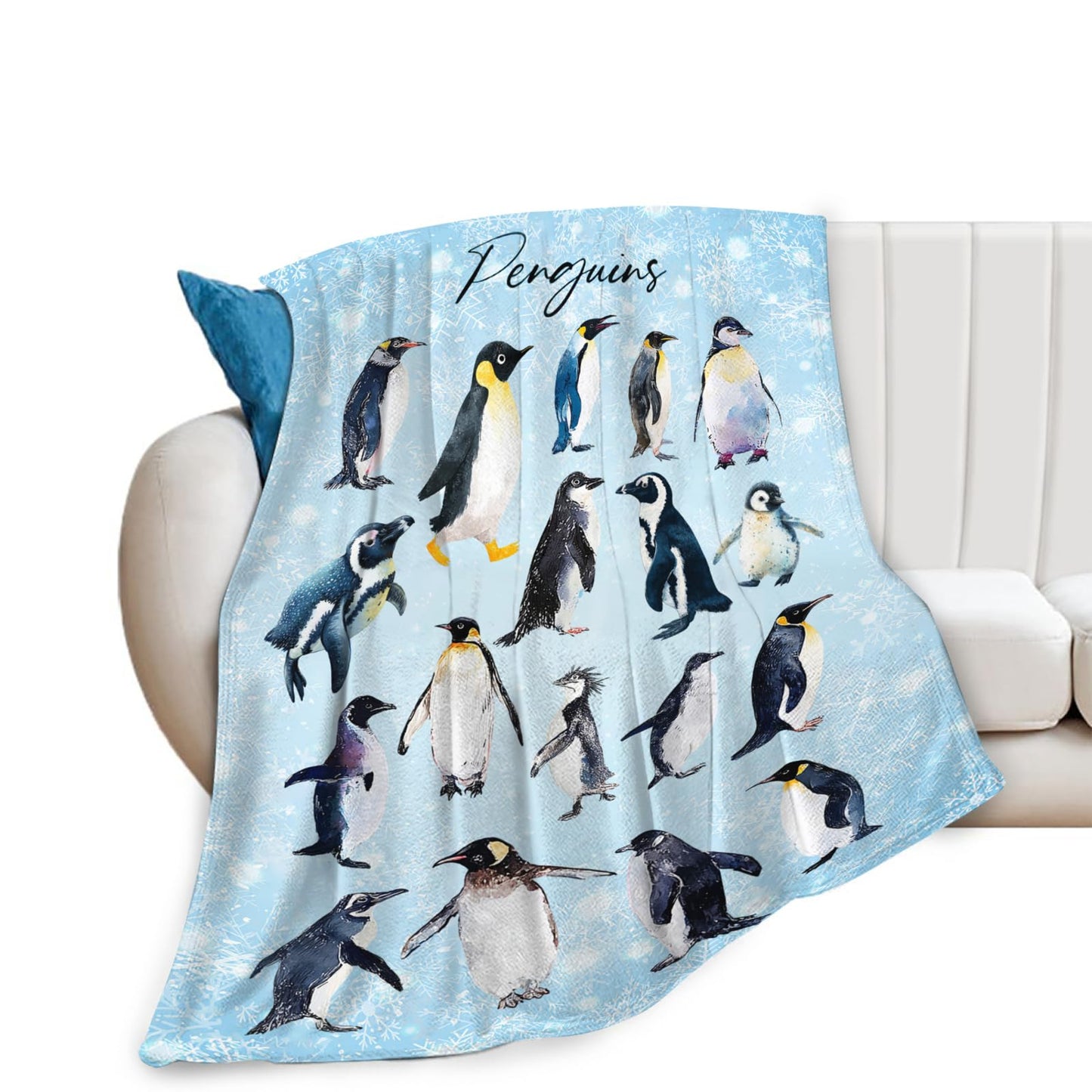 Baegopa Penguin Blanket Gifts for Girls Boys Penguins Throw Blankets Cozy Plush Fleece Flannel Fuzzy for Women Men Decor 50"X40"