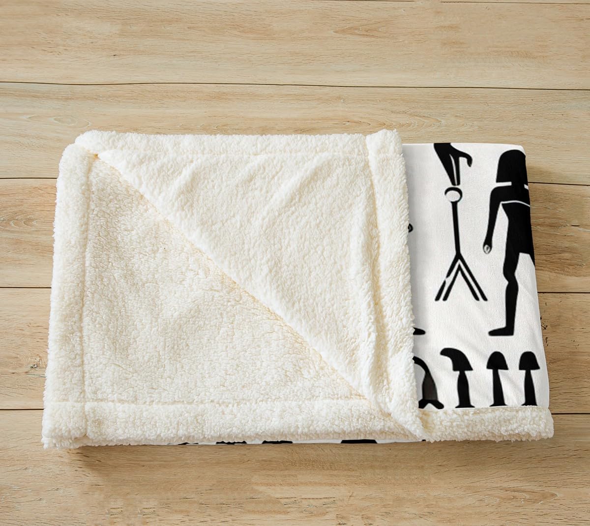 Feelyou Ancient Egypt Sherpa Blanket Egyptian Pyramid Fuzzy for Sofa Bed Couch Egypt Culture Fleece Throw Blanket Tribal Stripe Decor Plush Flannel 50"x60"