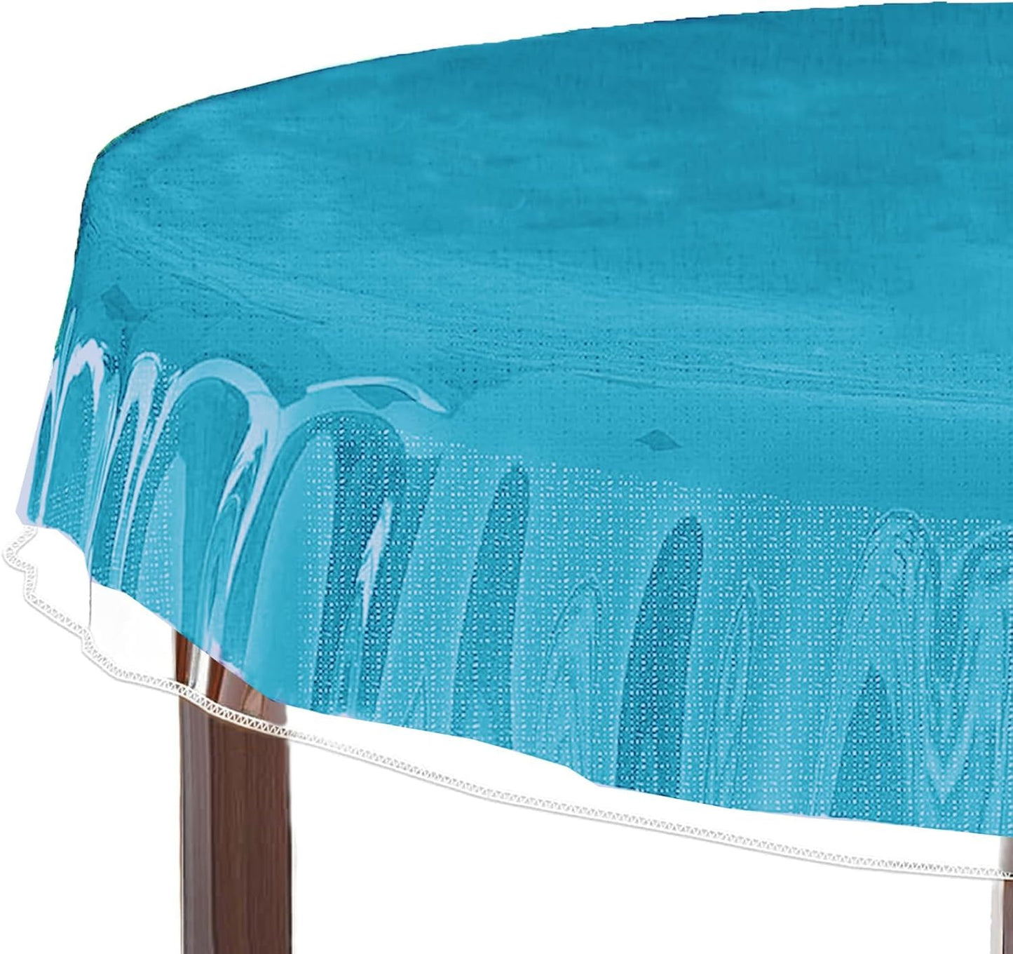 Clear Oval Table Cover Protector 60 x 90 Inches Plastic Tablecloth Transparent Cloth for 4~6 Seats Chairs Table Protect Vinyl Waterproof