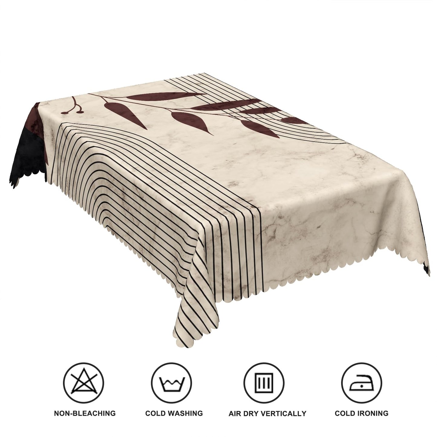 TTQYFNM 60x120inches Boho Mid Century Rectangle Tablecloth Modern Abstract Geometric Leaves Polyester Fabric Table Cloth Washable Wrinkle Resistant Table Cover for Dining Room Home Kitchen Party Decor