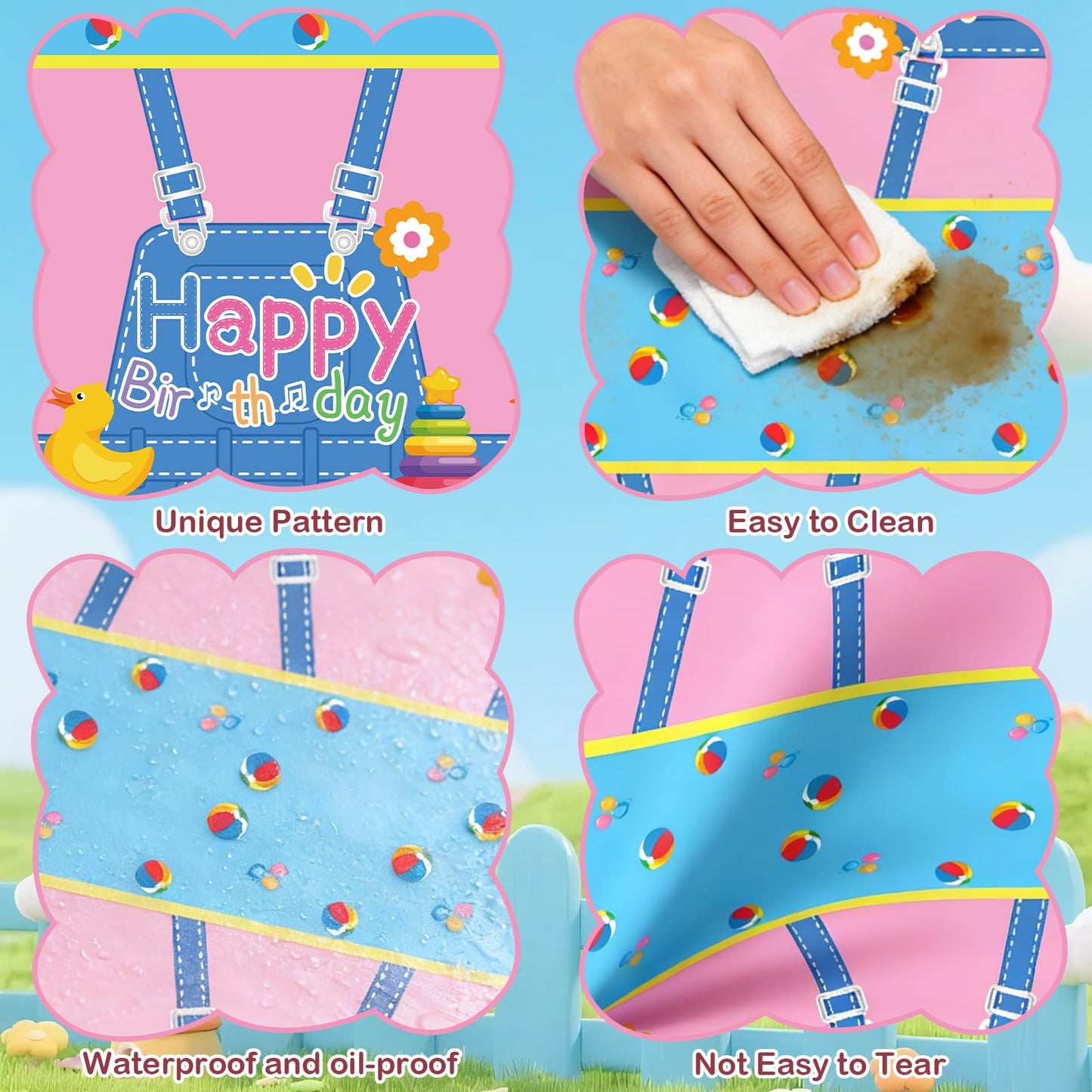 Fufuddz 3 pcs English Teacher Birthday Tablecloth, Cartoon Teacher Plastic Tablecloths, 54inch x 108inch Party Tablecovers for Fans Girls Boys Kids Birthday Classroom Decor Birthday Party Supplies