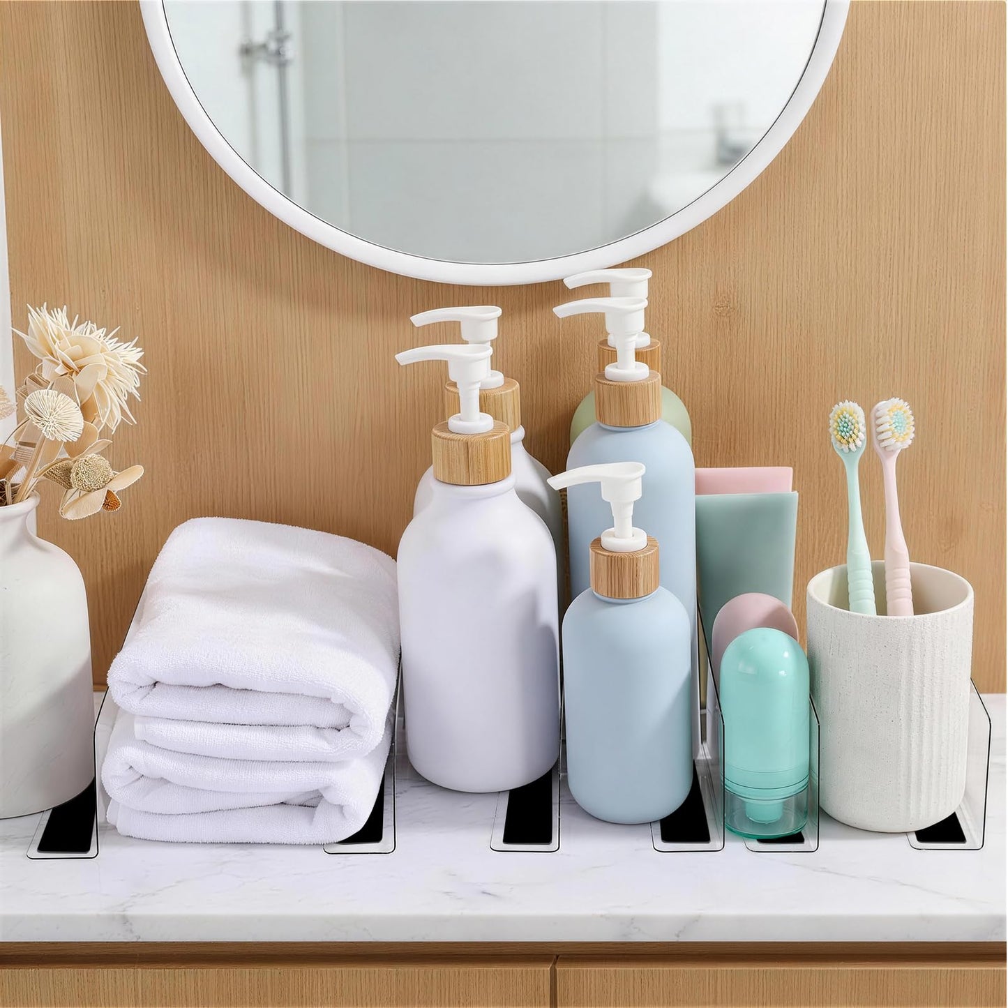 Baluue 6 Pack Shelf Dividers for Metal Shelves, Closet Shelf Divider with Magnetic Separator Organizer for Clothes, Handbags, Purses, Towels Retail Display 2.4 inch High