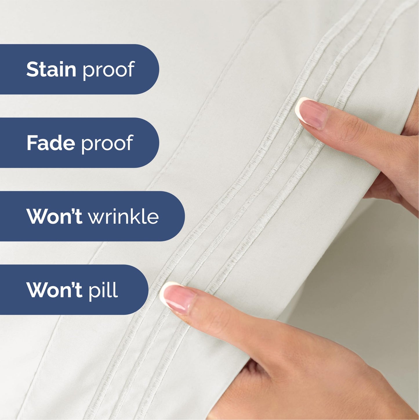 Queen Size 4 Piece Sheet Set - Ultra Soft & Cooling Bed Sheets - Fits 8 to 16 inch Mattress - Wrinkle Free & Fade Resistant with Deep Pockets - Breathable, Comfy Hotel Luxury Bedding - Antique White