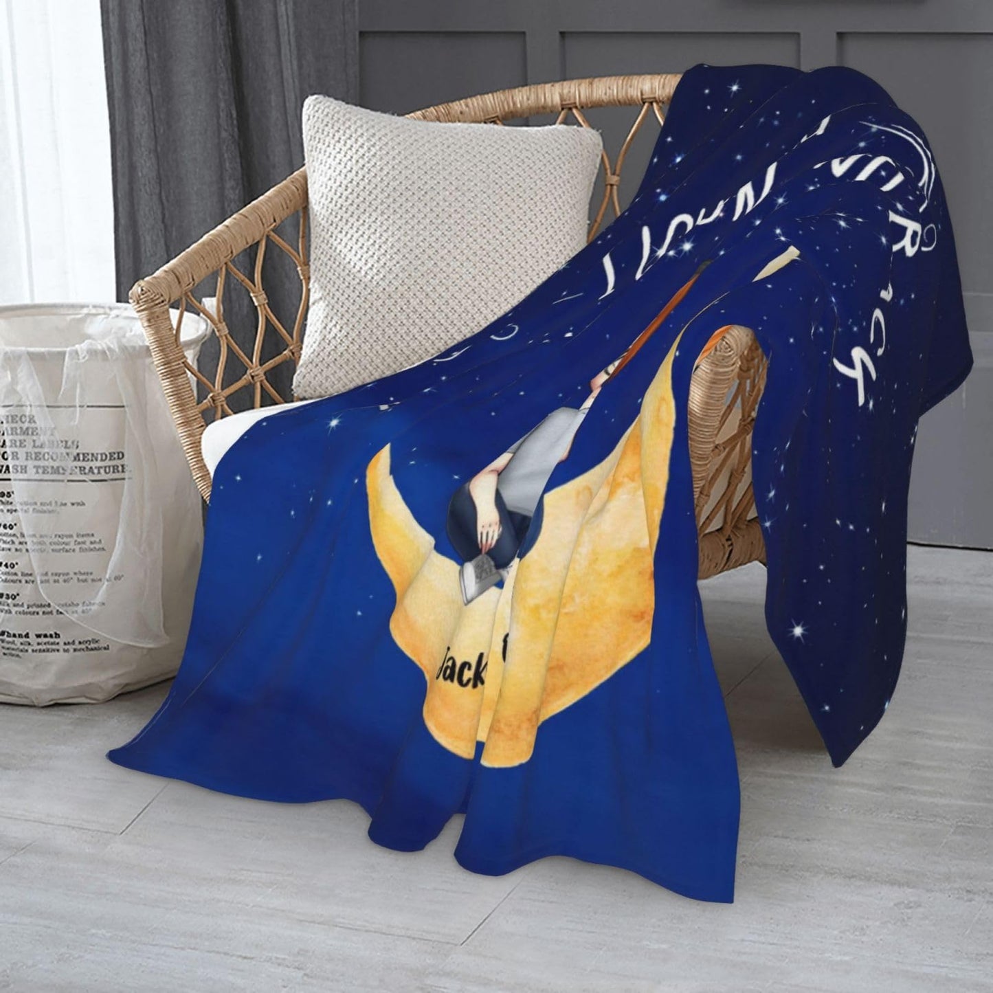 BHSHOH Personalized Couple Blanket for Girlfriend Boyfriend Love You to the Moon and Back Custom Anniversary Blanket Gifts for Husband Wife Wedding Valentine’s Day Gifts Man Woman Throw (09)