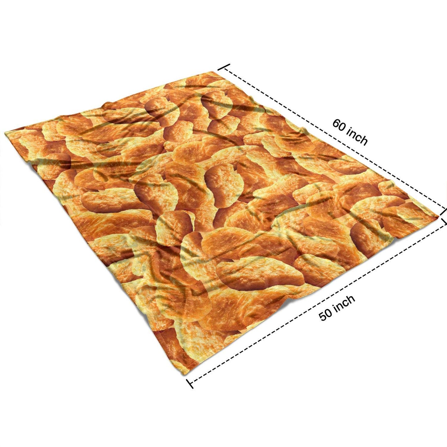 Chicken Nuggets Throw Blanket for Teens Boys Girls and Adults Soft Warm Cozy Funny Midweight Food Flannel Blankets for Couch Sofa Bed Camping Travel Home Decor 50" X 60"